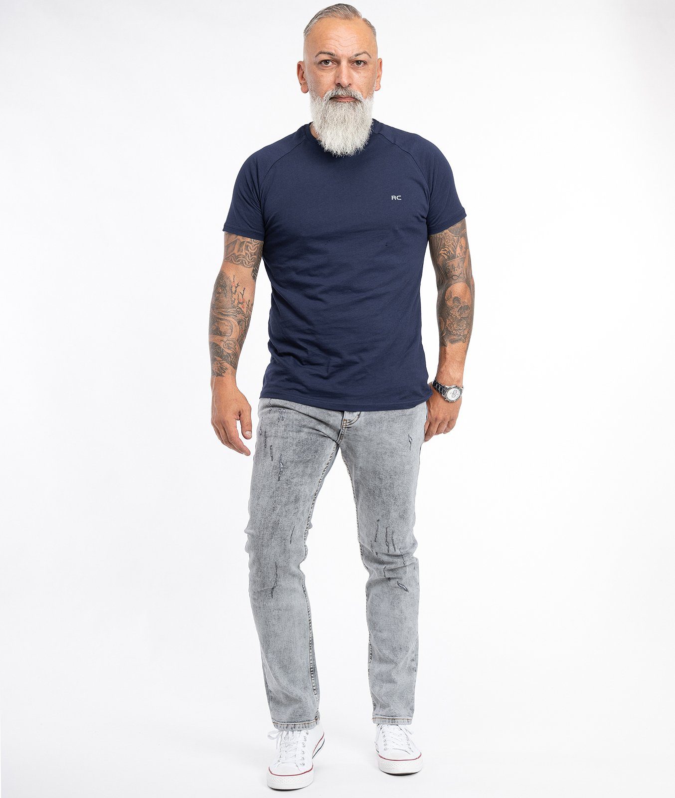 Rock Creek Regular-fit-Jeans Herren Jeans Stonewashed Grau RC-2106 – Bild 4 von 5