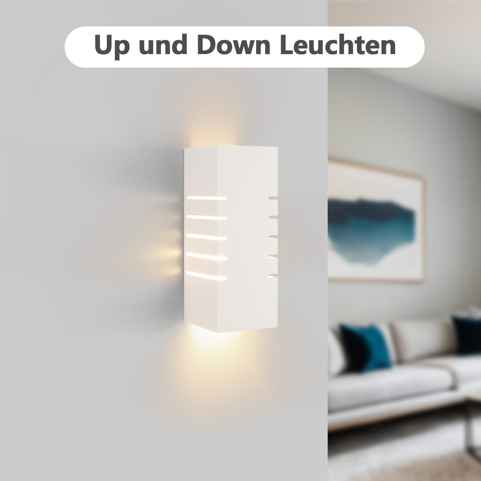 ZMH Wandleuchte innen Weiß 1/2 Stück E14 Modern Wandlampe Schlafzimmer Flur, ohne Leuchtmittel, 2 Stück,Max.40,Flurlampe,auch für Wohnzimmer und Esszimmer – Bild 2 von 5