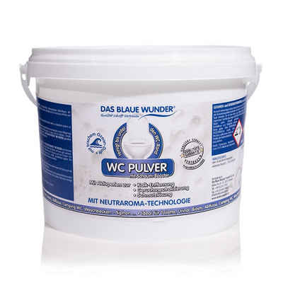 Das Blaue Wunder® WC Pulver mit Schaumbooster WC-Reiniger (1,5 kg Pulver selbstständiger Reiniger durch Aktivperlen gegen Urinstein & Kalk uvm)