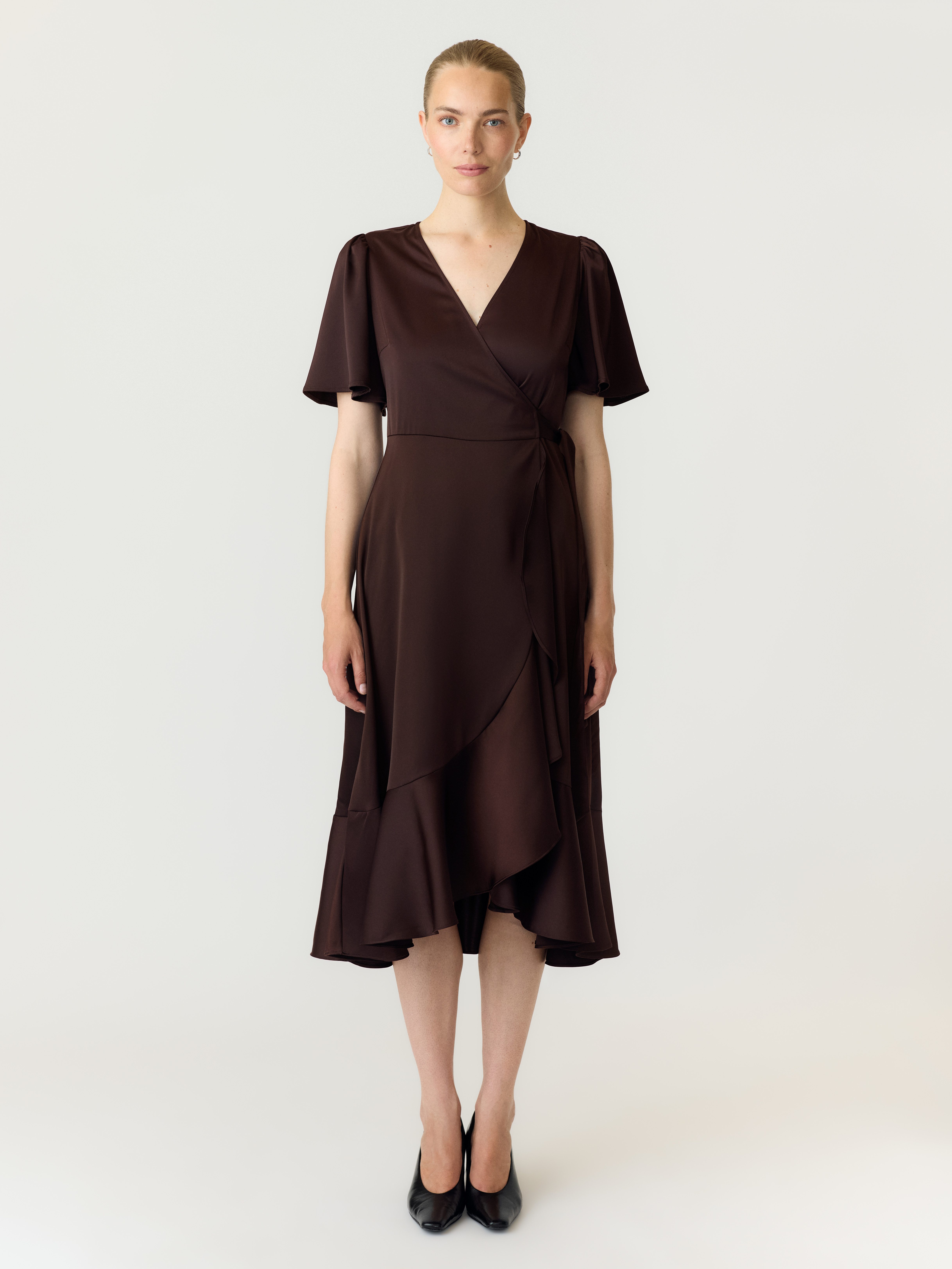 Y.A.S Wickelkleid YASTHEA 2/4 MIDI WRAP DRESS S. NOOS Materialmix, regular fit