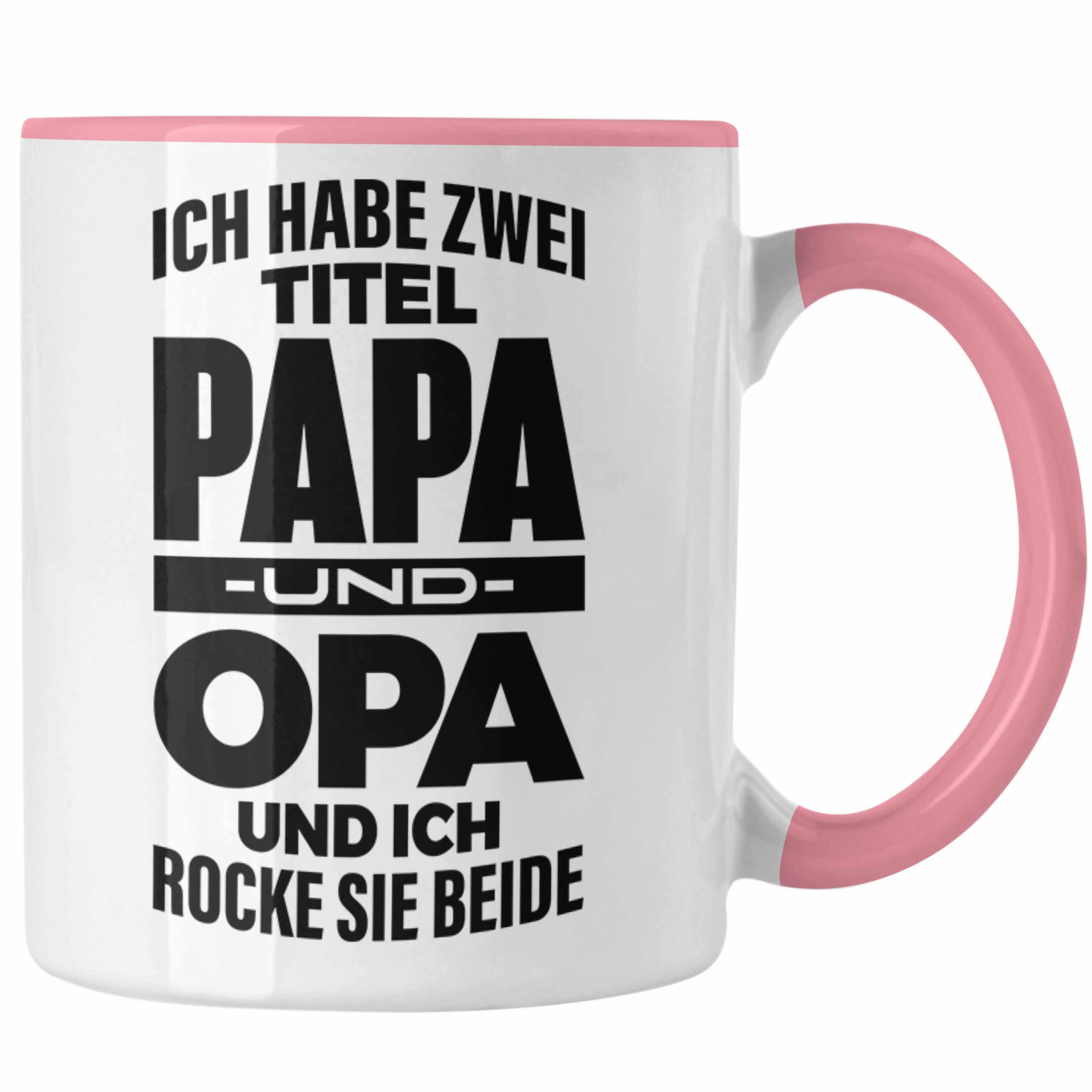 Trendation Tasse Trendation - Papa und Opa Tasse Geschenk für Opa Weihnachten Geburtstag Lustige Tasse Bester Opa Rosa