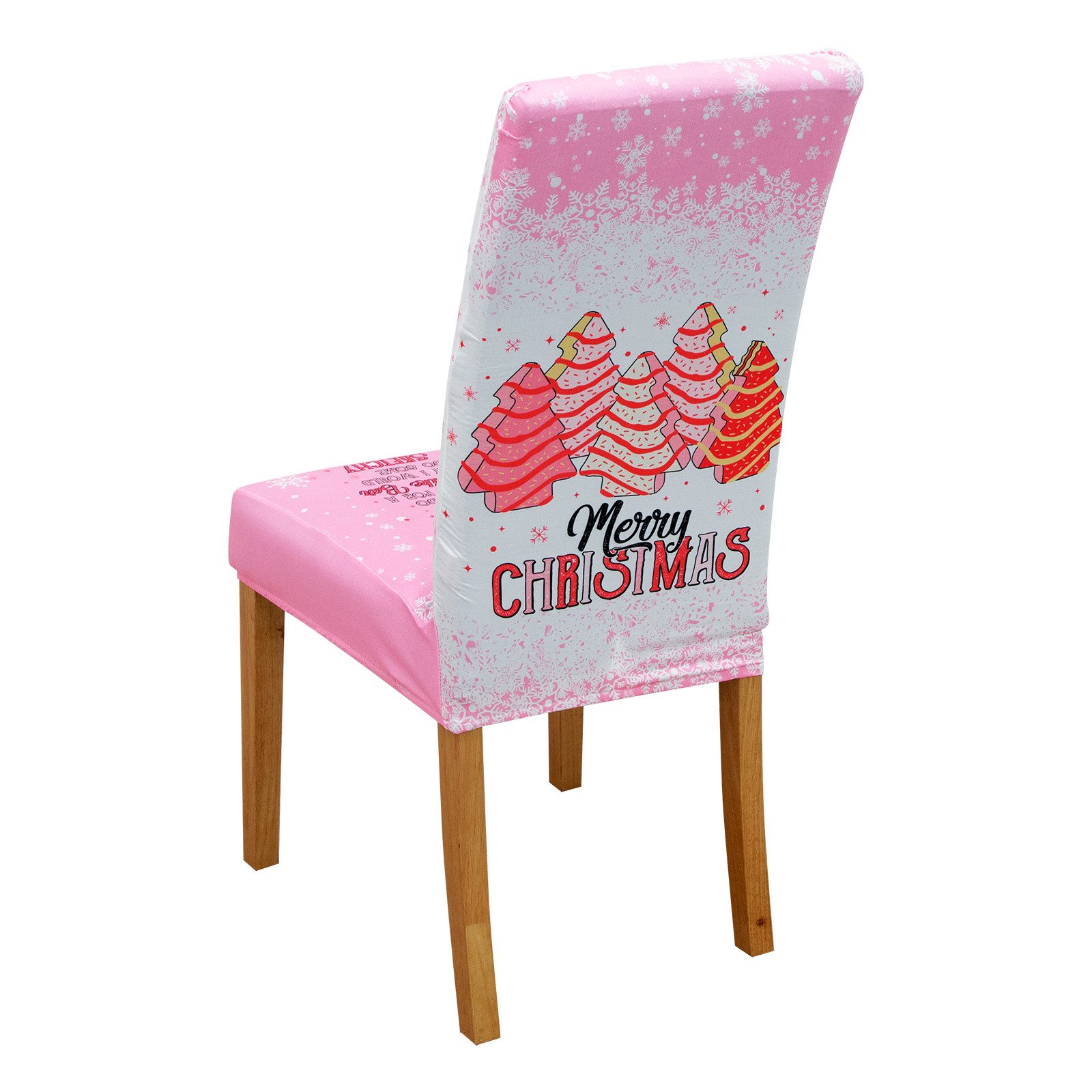 Qelus Stuhlhusse Stuhlhusse Stretch Stuhlhussen Weihnachtsmann Druck 2er/4er Set Hussen, für Esszimmer Wohnzimmer Küche