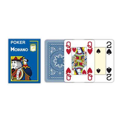 Modiano Spielesammlung, Gesellschaftsspiel, Glücksspiel Modiano Poker Plastik Spielkarten 4 Jumbo Eckzeichen, PVC Mircron, Farbig, 4 Jumbo Index