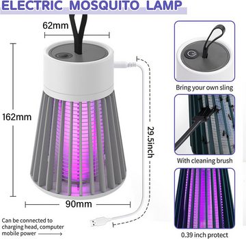 Jioson Insektenvernichter Insektenvernichter wiederaufladbares UV-Licht zur Mückentötung USB