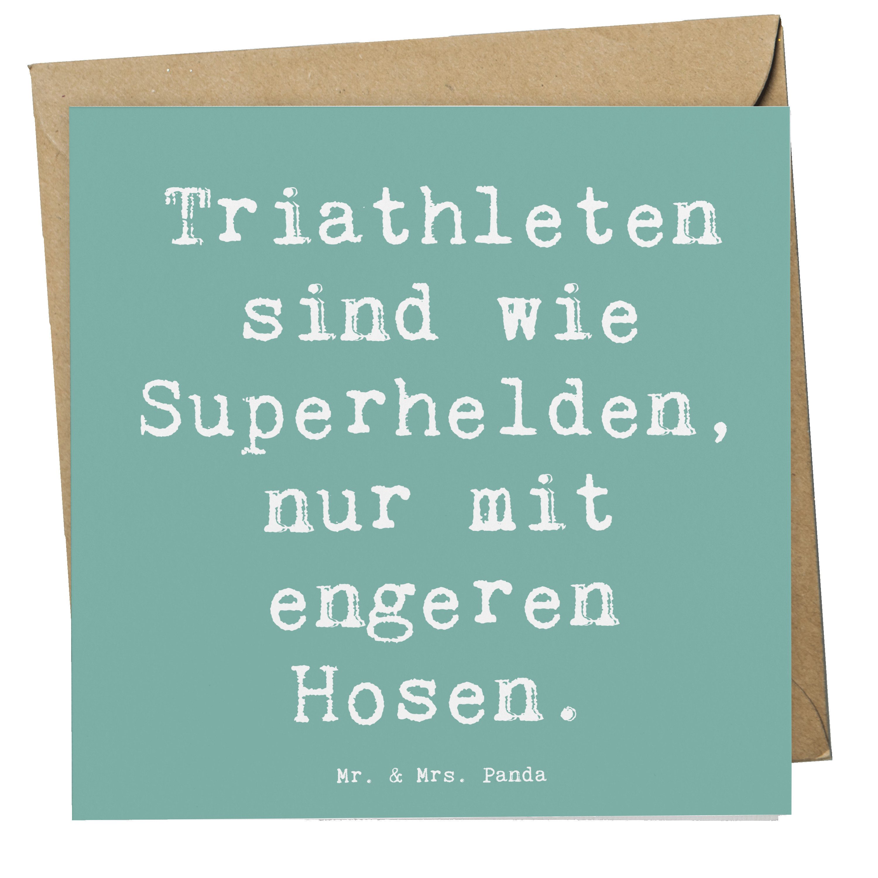 Grußkarte Triathlon Superheld - Meeresbrise - Geschenk, Triathleten, Freude, Gr
