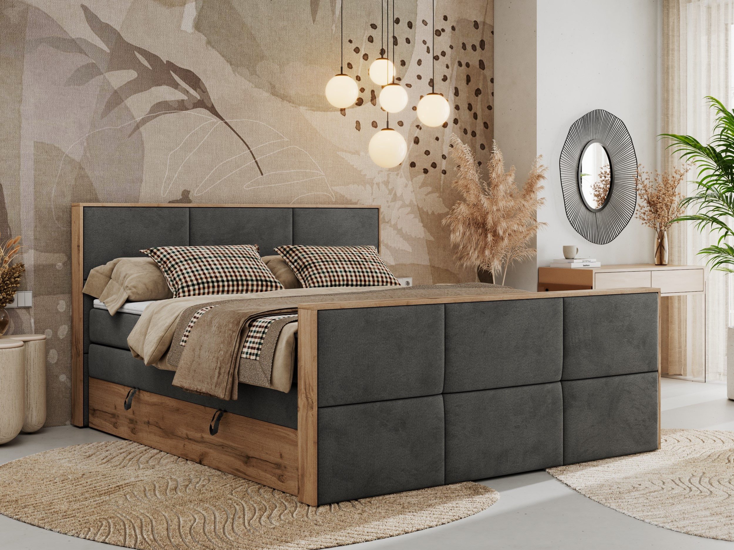MKS MÖBEL Boxspringbett ALBERO 2 KING DUO (Packung, Set, Bettkästen, Topper günstig online kaufen