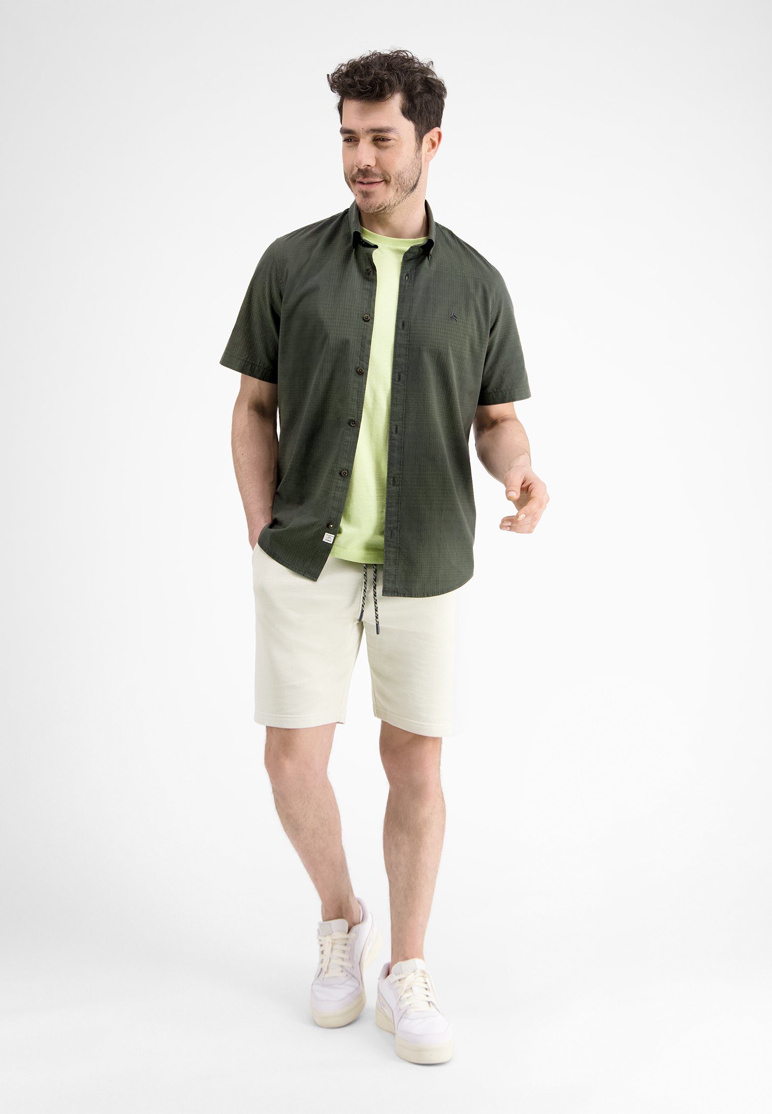 LERROS Kurzarmhemd Kurzarmhemd in Struktur Check