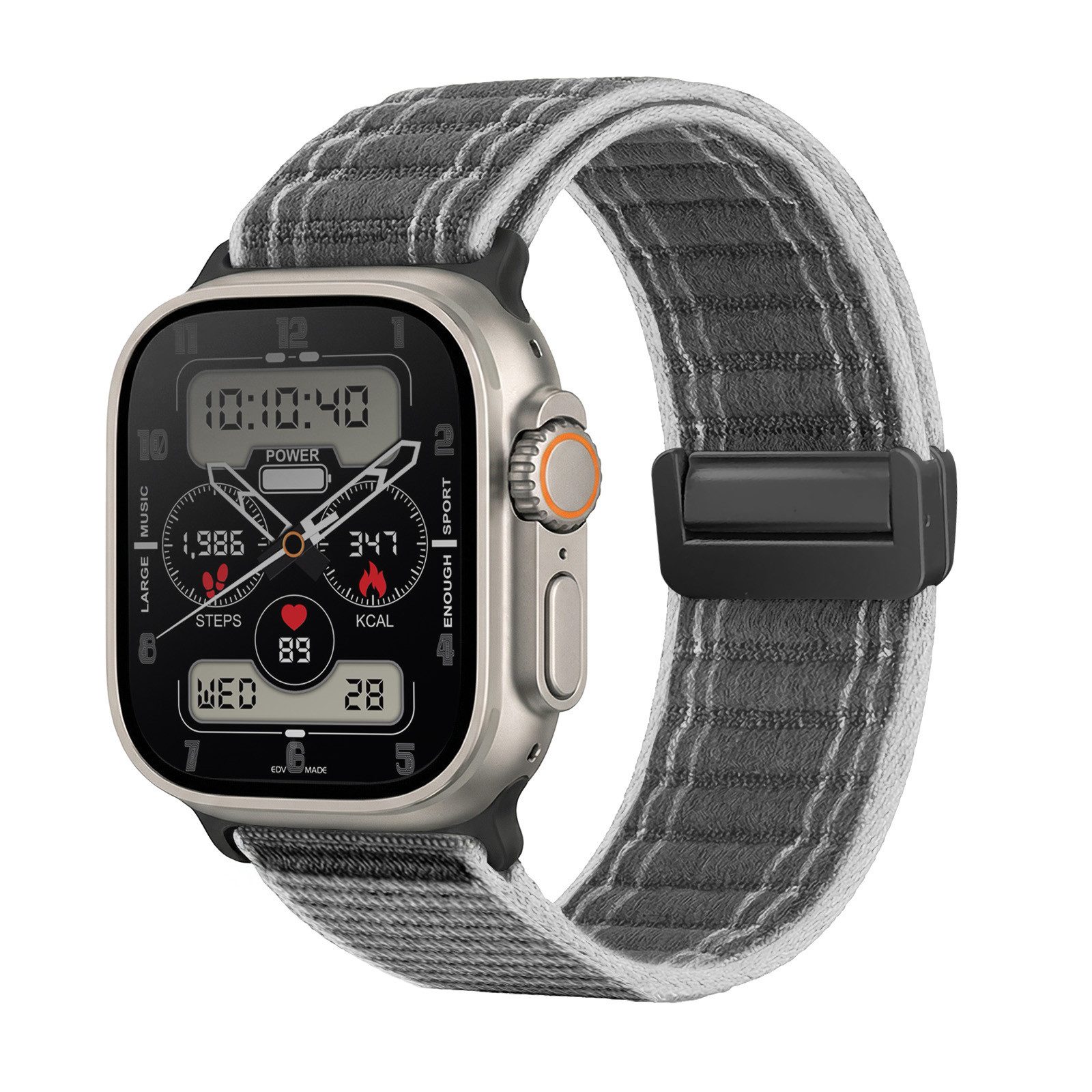 Tec-Expert Smartwatch-Armband für Apple Watch Ultra 2 49 mm Armband Ersatz Wechsel Band, Nylon Textil mit Magnetverschluss, stufenlos Verstellbar atmungsaktiv