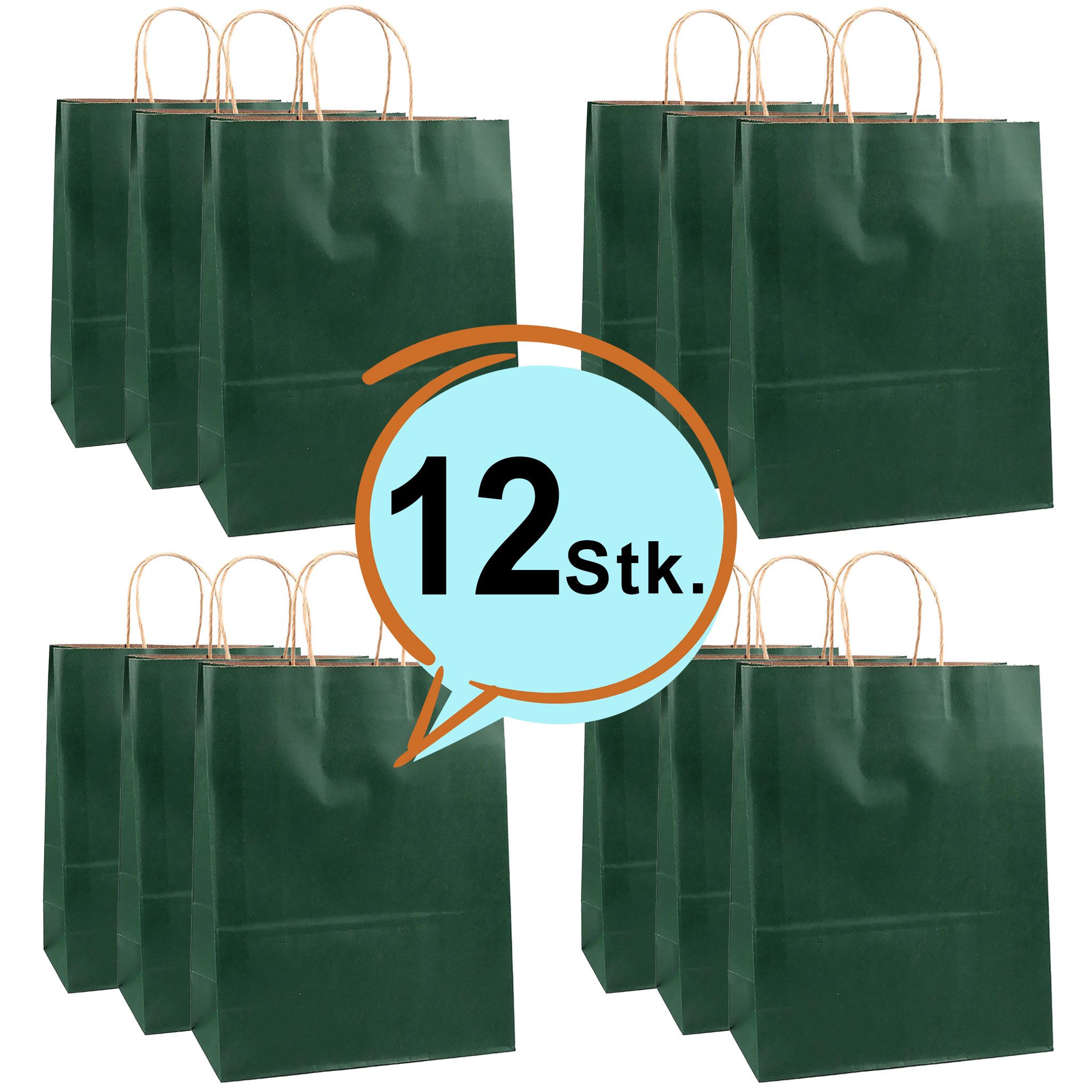 maDDma Geschenkpapier 12 Geschenktasche aus Papier mit Griffen 26x33x12cm Papiertüten, Rechteckig