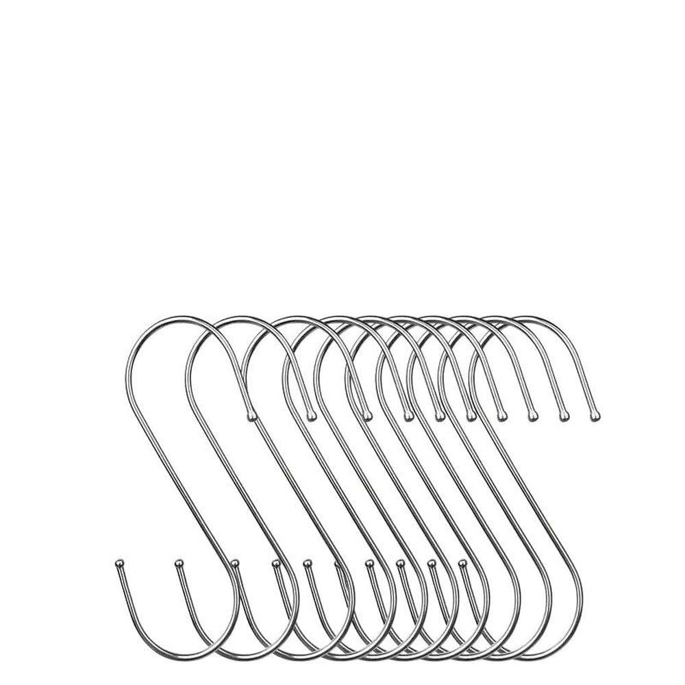 Handtuchhaken 10x S-Haken Edelstahl 5 cm, multifunktional für Küche Bad DE.