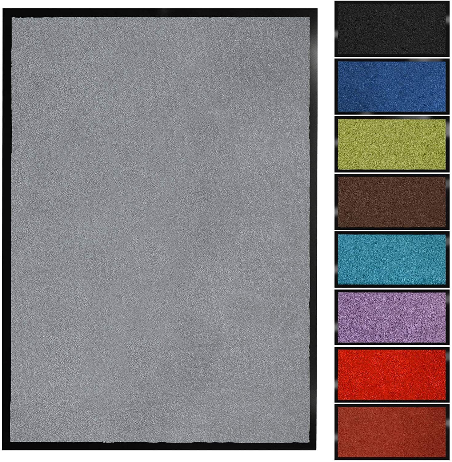 Fußmatte Schmutzfangmatte Monochrom Fixgrößen, Viele Farben & Größen, Floordirekt, Höhe: 7 mm Silbergrau