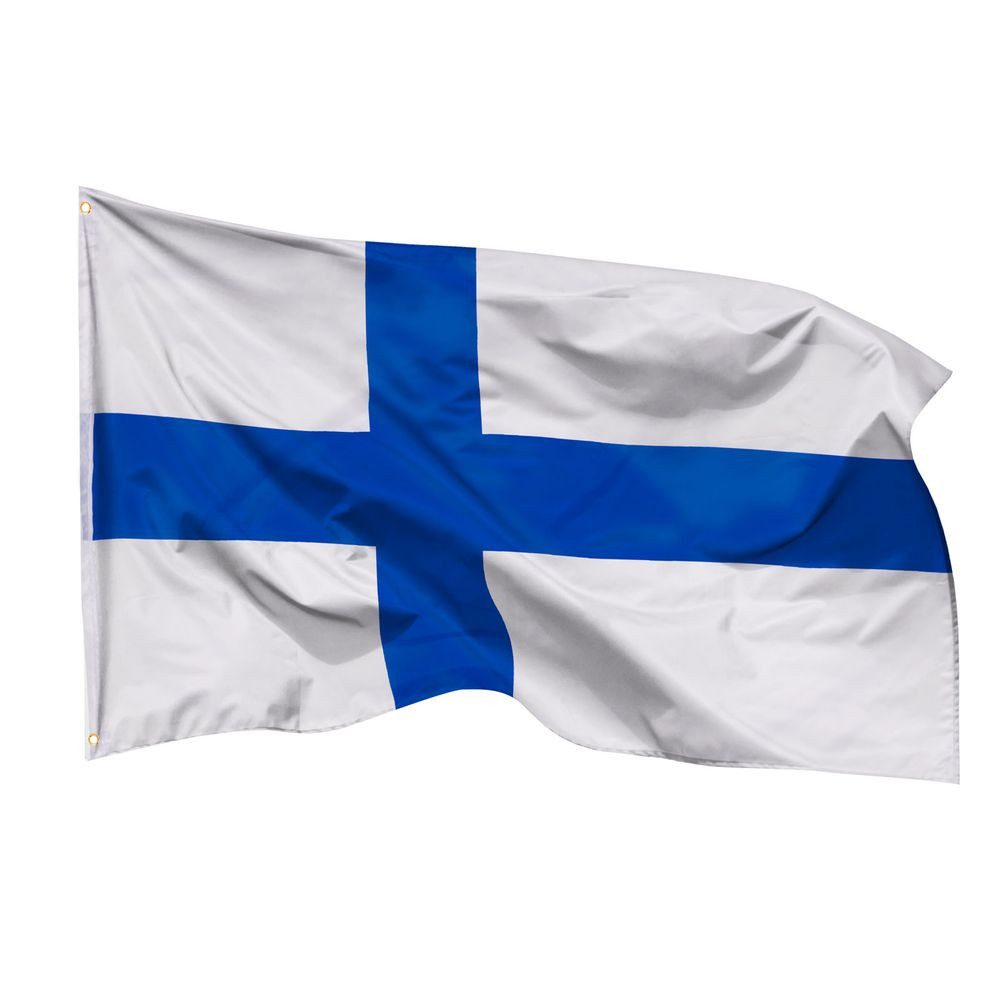 PHENO FLAGS Flagge Finnland Flagge - Finnlandfahne 90 x 150 cm, Strapazierfähige Fahne für Fahnenmast, mit 2 Ösen