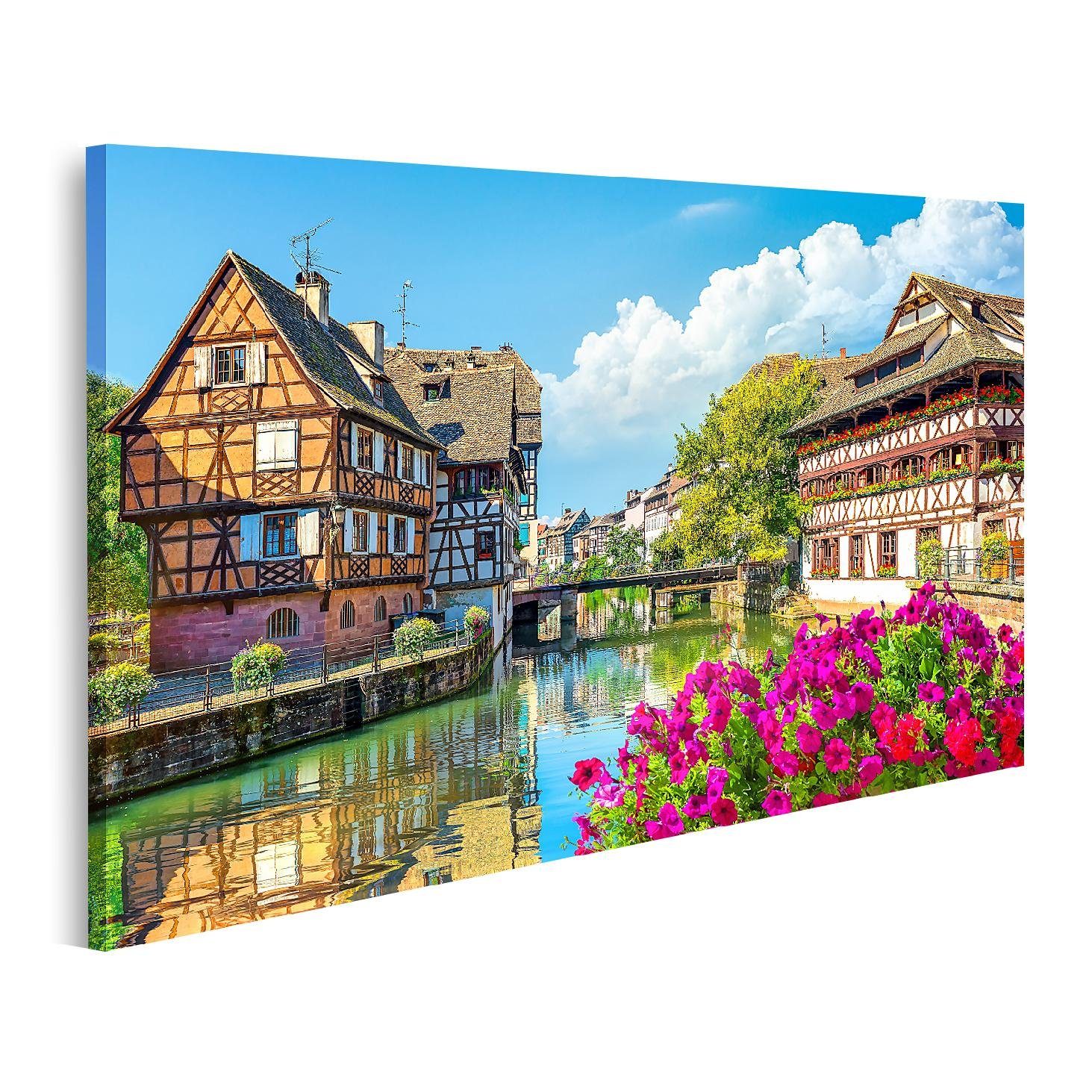 islandburner Leinwandbild Bild auf Leinwand Häuser Straßburg Malerisches Viertel Petite France F