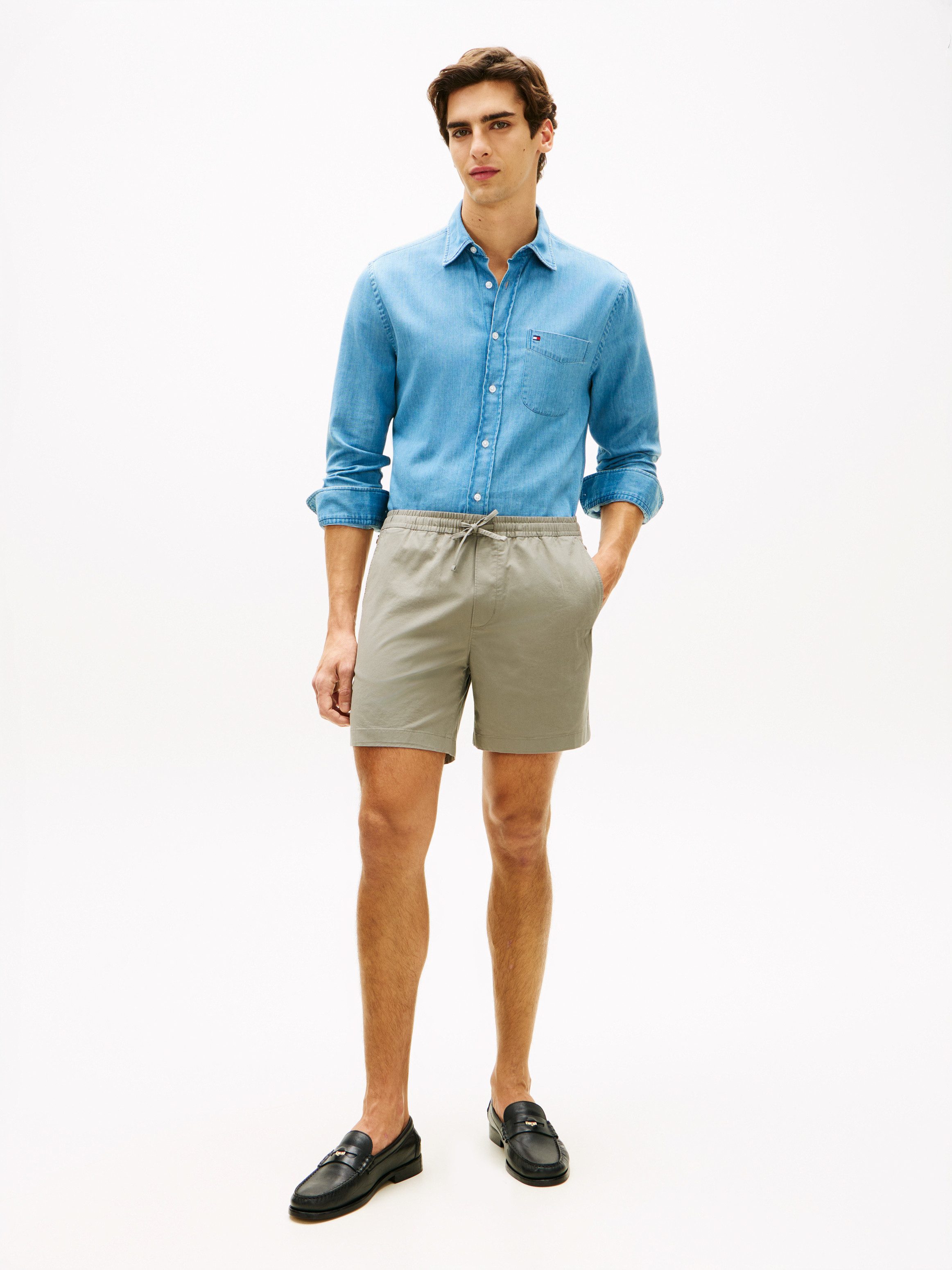 Tommy Hilfiger Shorts DOVER POPLIN aus Paper-Touch-Baumwolle, elastischer Bund