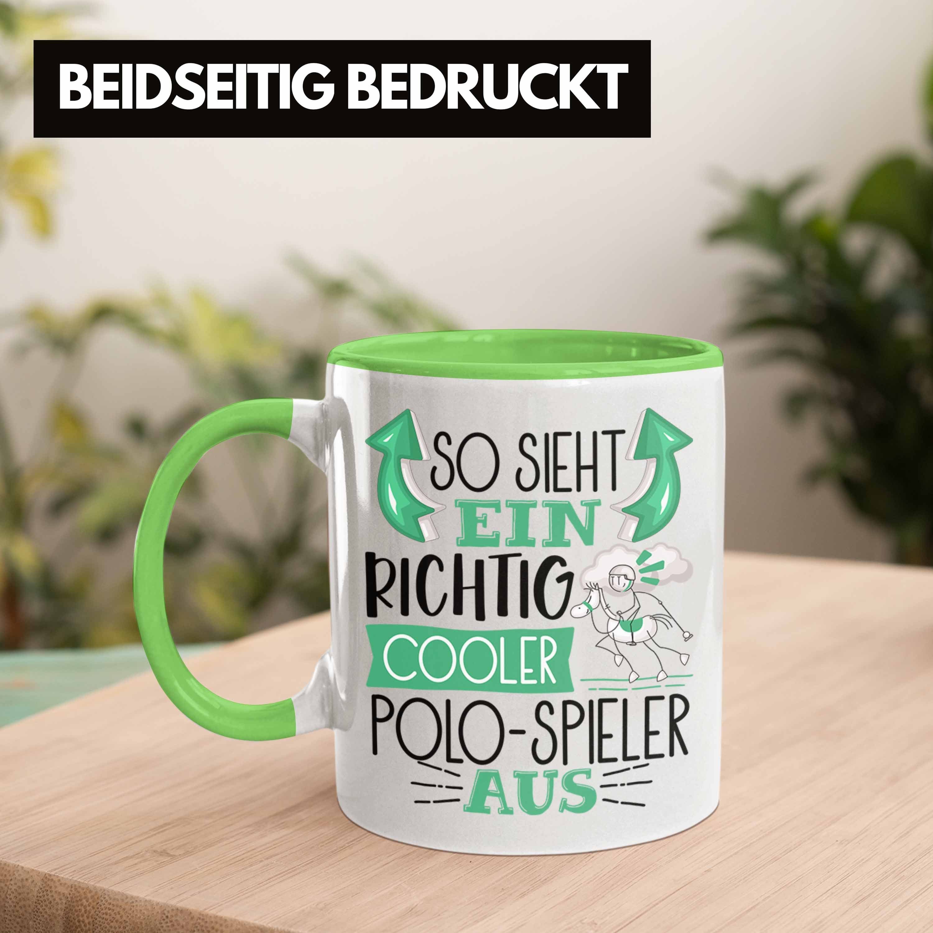 Ein So Richtig Lustiger Sieht Geschenk Polo-Spieler Tasse Tasse Grün Trendation Aus Cooler