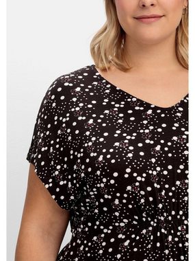 Sheego T-Shirt Große Größen mit Alloverprint und V-Ausschnitt