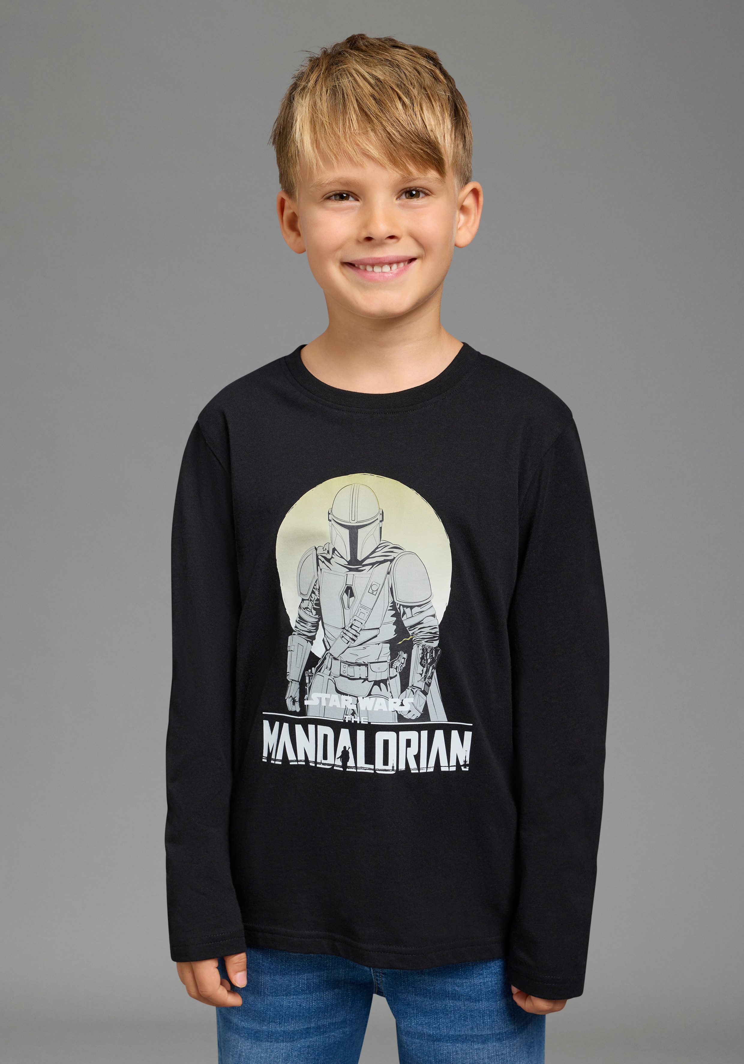 KIDSWORLD Langarmshirt STAR WARS: MANDALORIAN Shirt, Disney Disney-Shirt, Basic-Passform, Langarm, modischer Stil