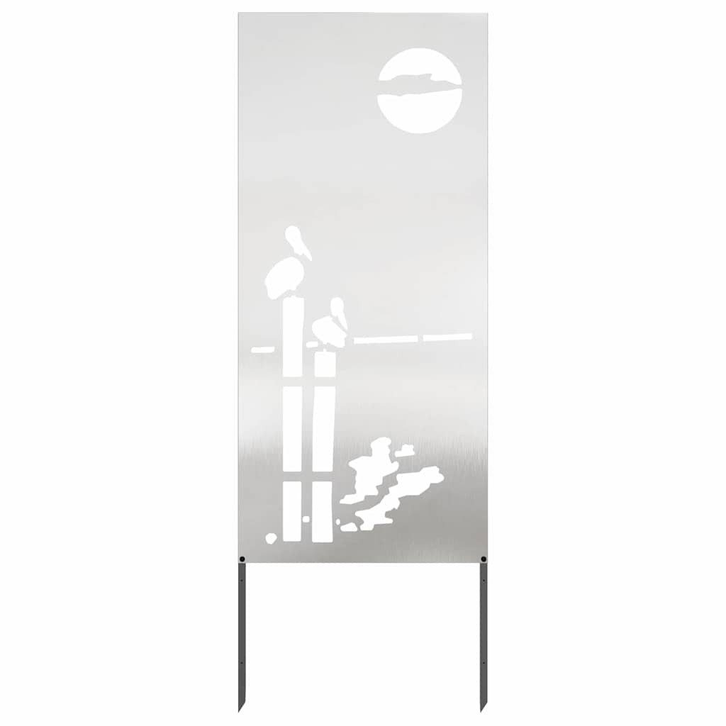 vidaXL Garten Sichtschutz-Leinwand Silber 50 x 140 cm Edelstahl, (1 St)