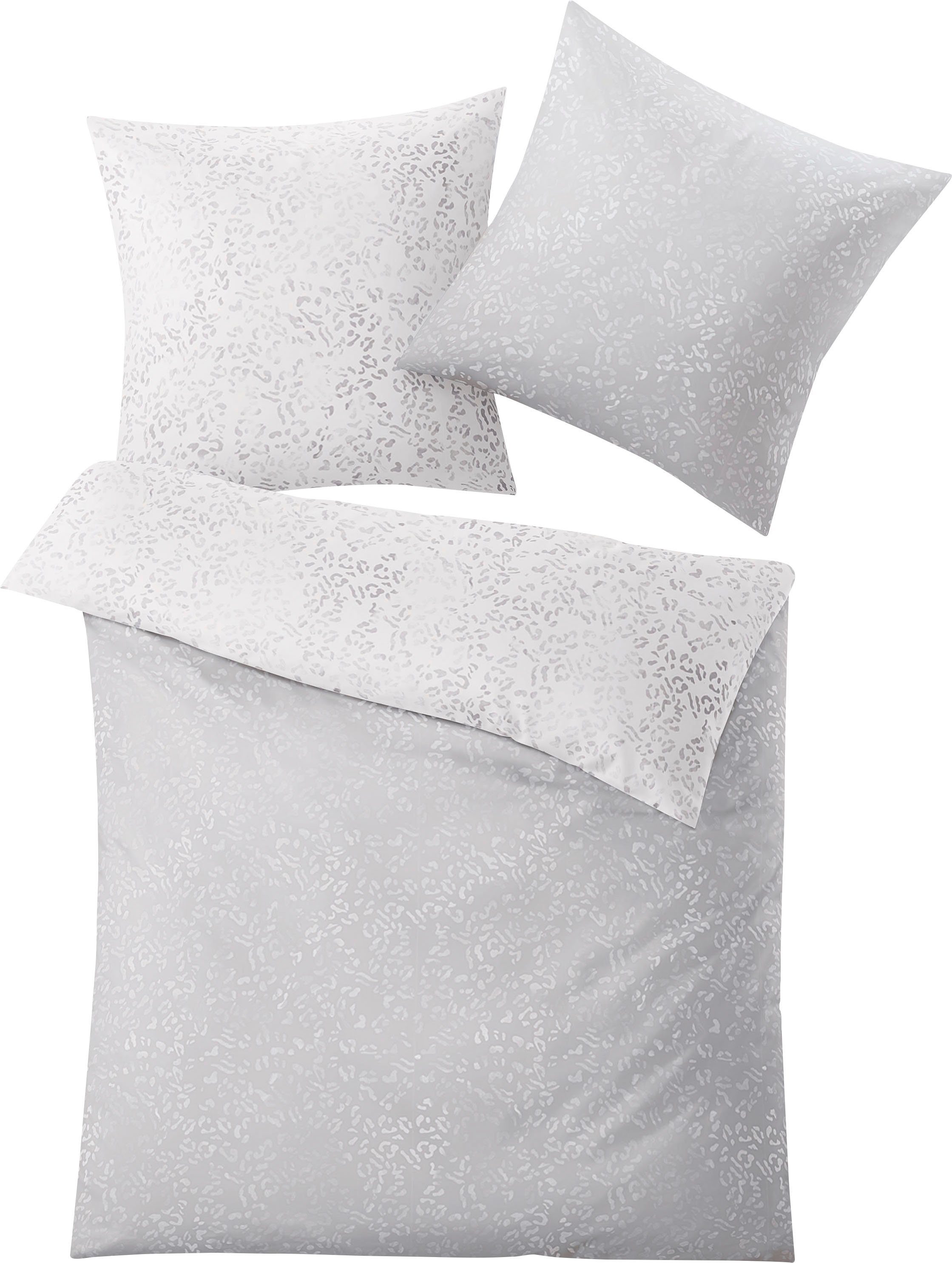 Kleine Wolke Wendebettwäsche Lea, Mako-Satin, 2 teilig, mit kleinen Blättern