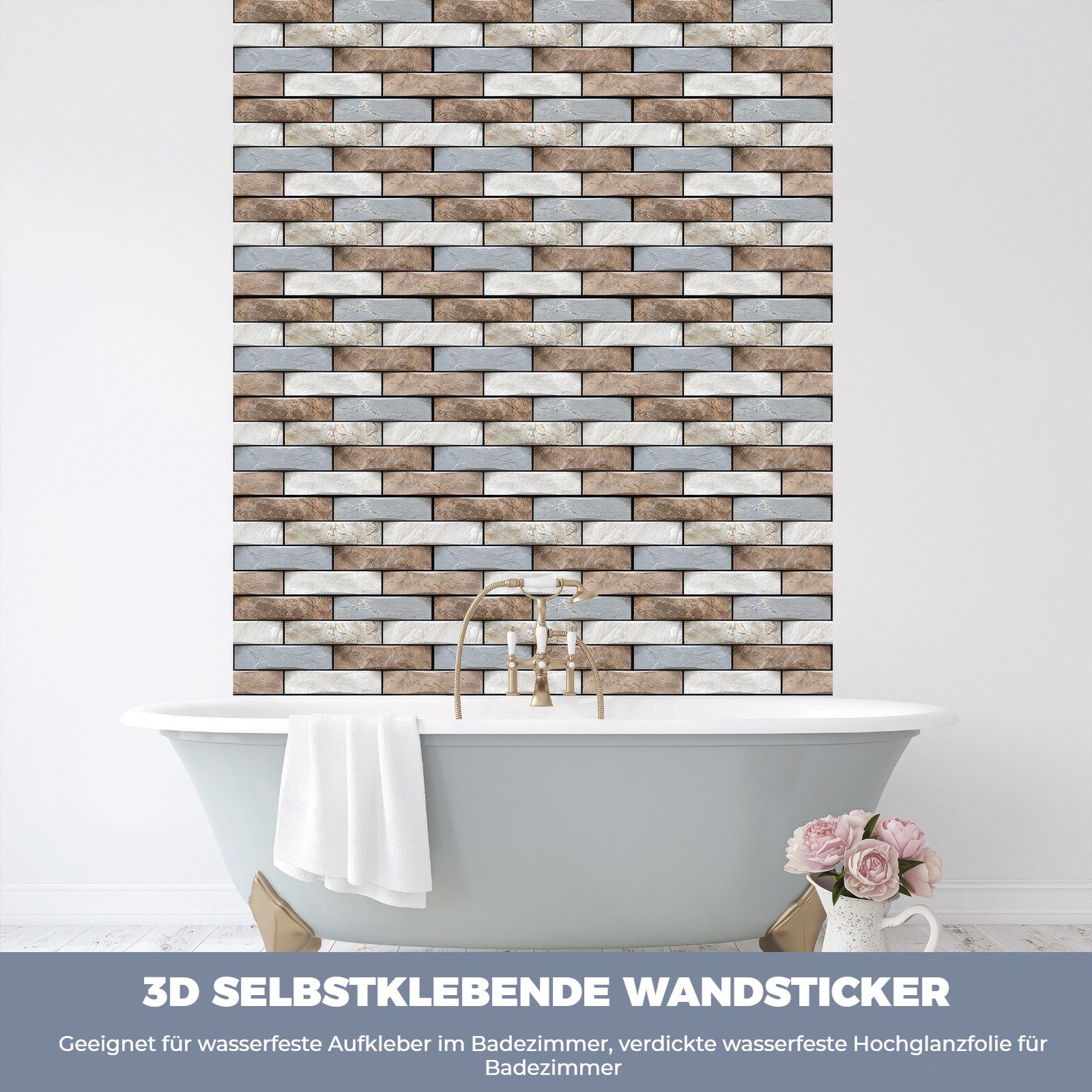 BlingBin Wandpaneel Tapete Wandverkleidung Steinoptik, 3D günstig online kaufen