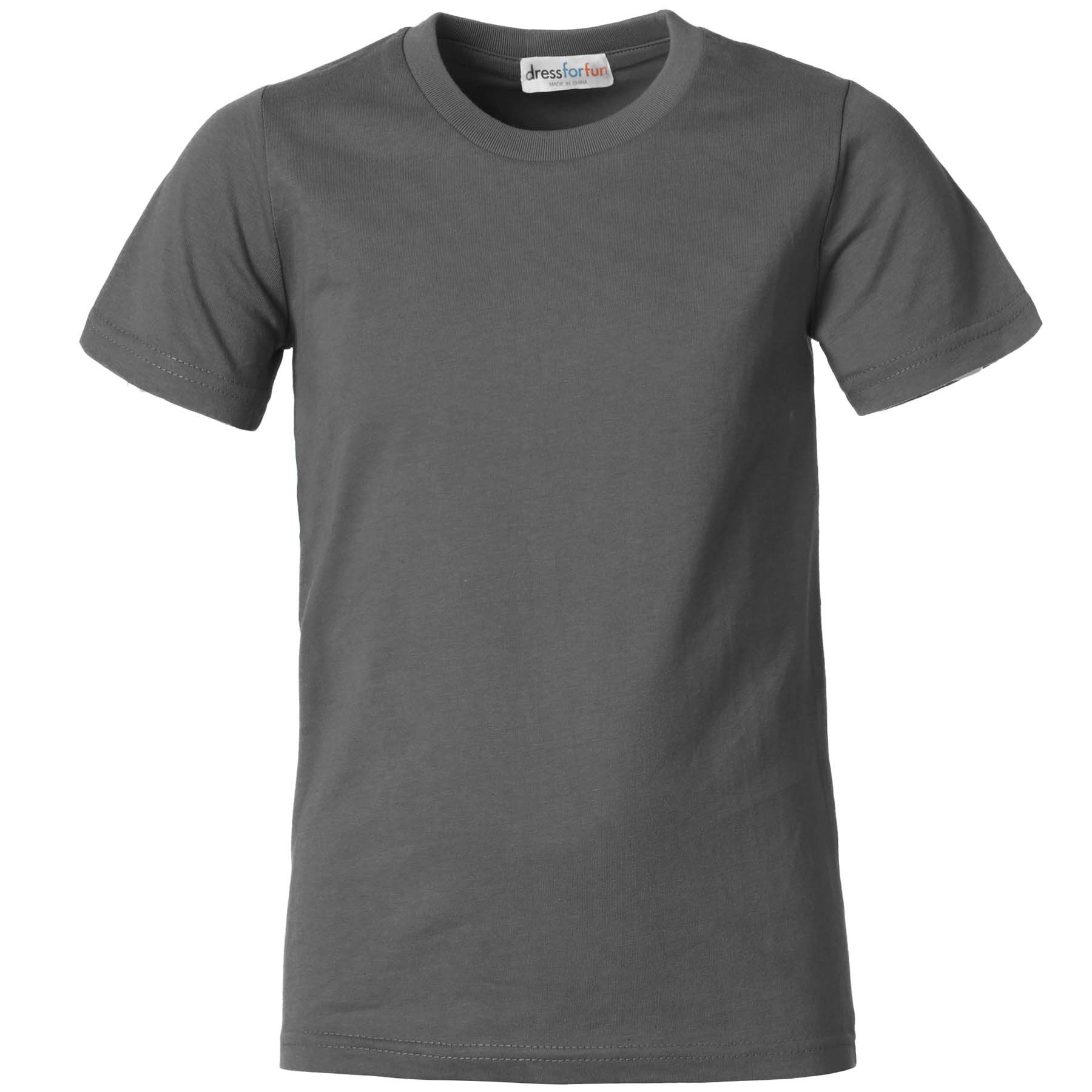 dressforfun T-Shirt Kurzarmtop, Für viele Outfits & Auftritte, Rundhals mit (Freizeitoberteil, Konfektionsgröße M in grau) Einfarbiges T-Shirt für Männer, Feste – Bild 2 von 5