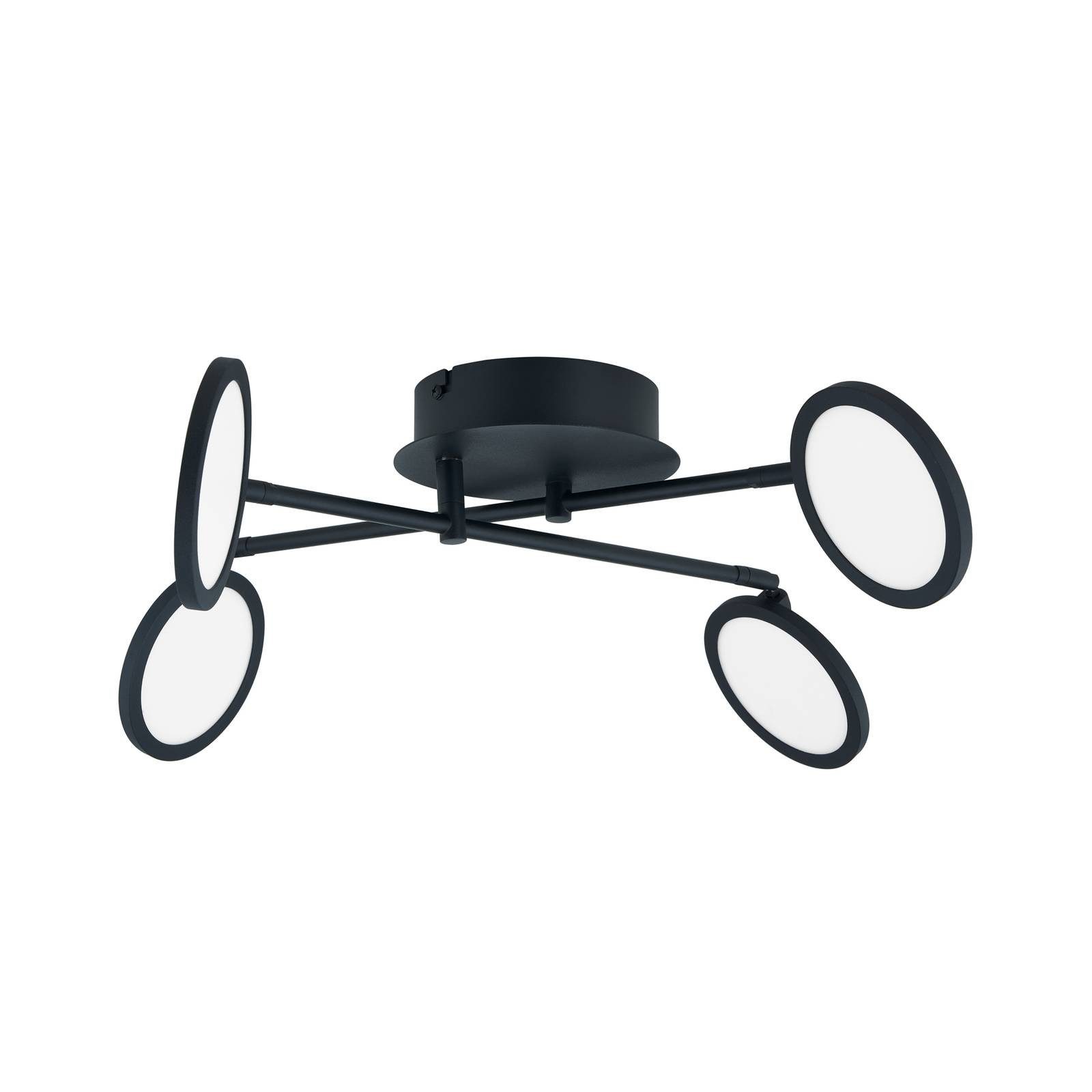 Lindby Deckenleuchten Manel, LED, Metall, Schwarz warmweiß IP20, LED 20 W gesamt, warmweiß