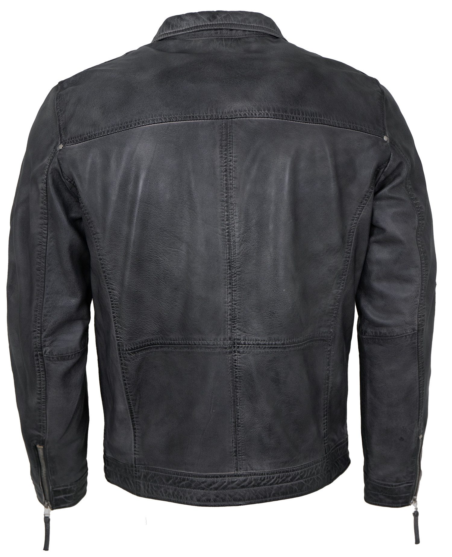 Jilani Lederjacke Ronai Jilani - Herren Lederjacke Lammnappa grau-athra