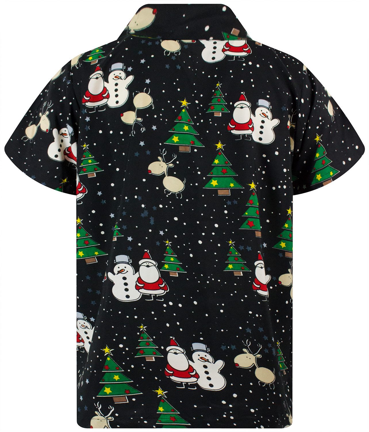 King Kameha Hawaiihemd Christmas Buddies Funky Hawaii-Hemd Kurzarm Front-Tasche Unisex