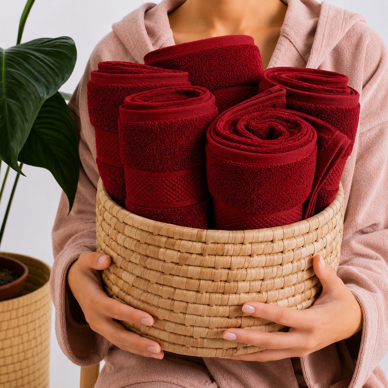 Komfortec Handtuch Set 4x Premium Handtuch Set - 50x100 cm, Frottee (4-St), 100% Baumwolle, mit Bordüre, Weich & Saugstark, Hotelqualität – Bild 5 von 5