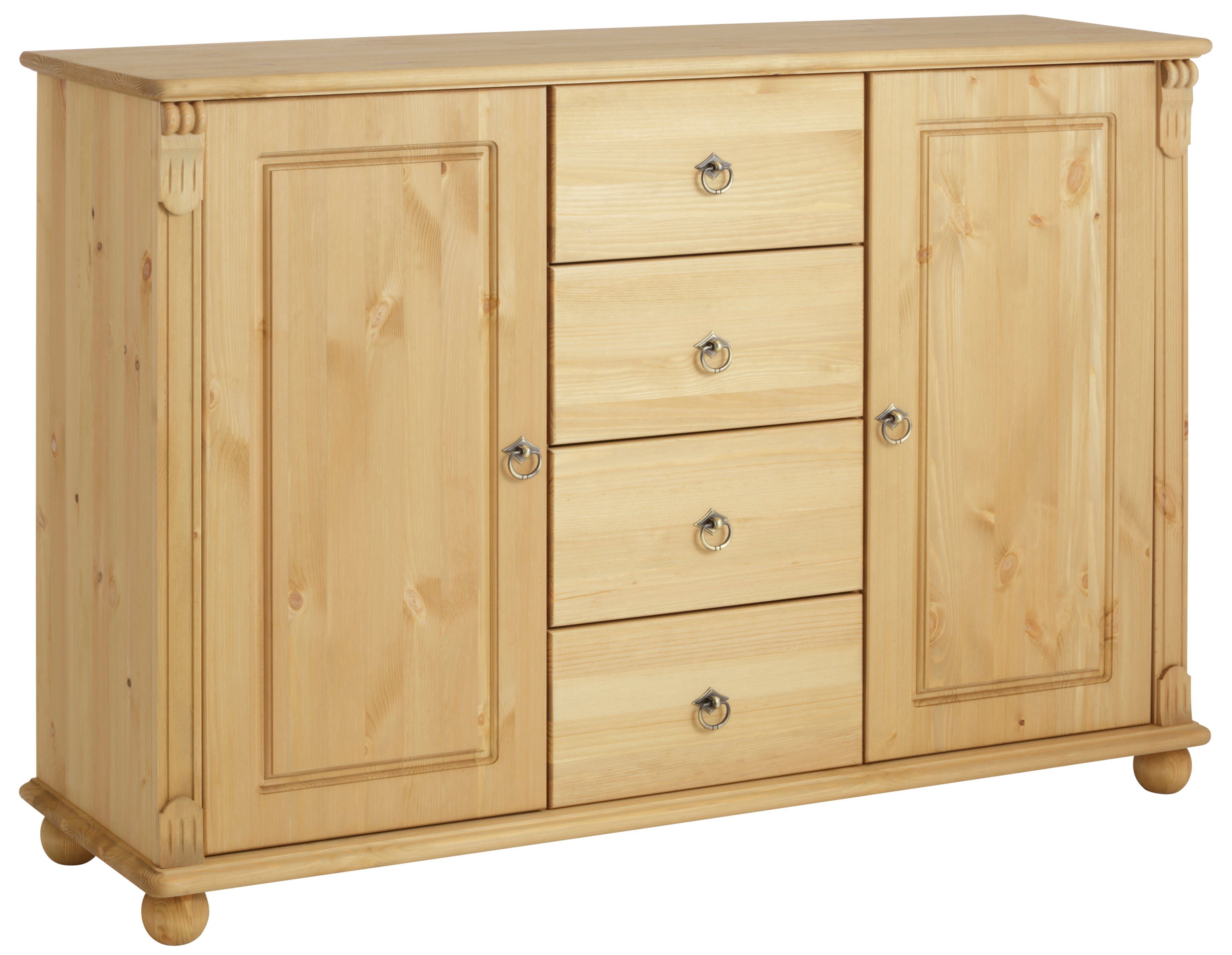 OTTO home Kombikommode Tessin; Buffetunterschrank, klassischer Landhausstil, aus massiver, FSC®-zertifizierter Kiefer, 128cm breit