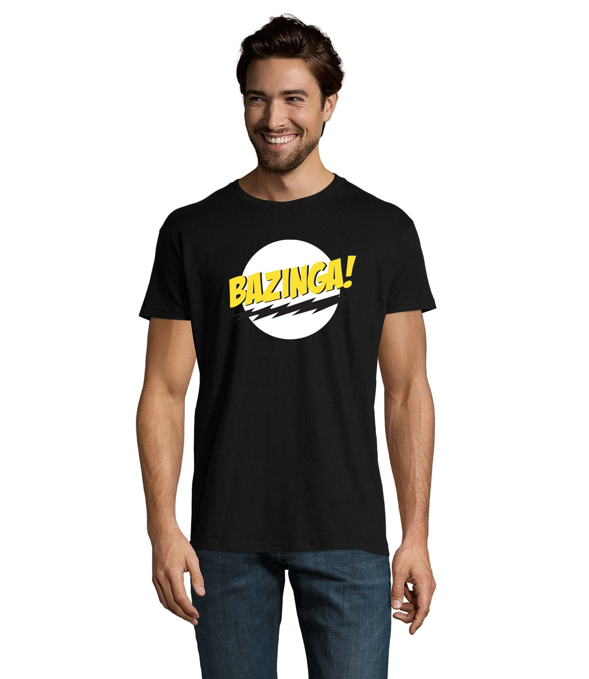 Sheldon Bazinga Logo T-Shirt Schwarz Bang Big & Theorie Brownie Herren Blondie