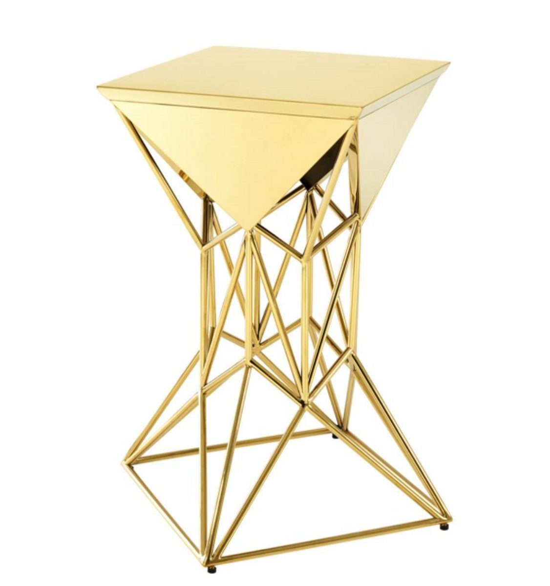 Casa Padrino Beistelltisch Luxus Art Deco Designer Beistelltisch Gold 36 x 36 x H. 60 cm - Luxus Designer Tisch