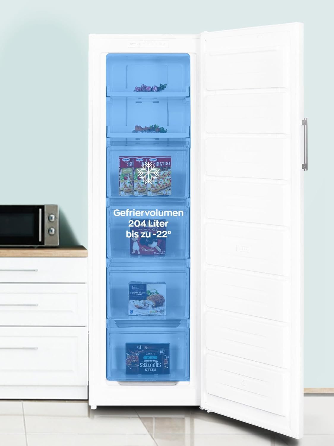Heinrich´s Gefrierschrank HGS 3193 W, 170.5 cm hoch, 54.5 cm breit, Tiefkühlschrank Freezer 204 L No-Frost