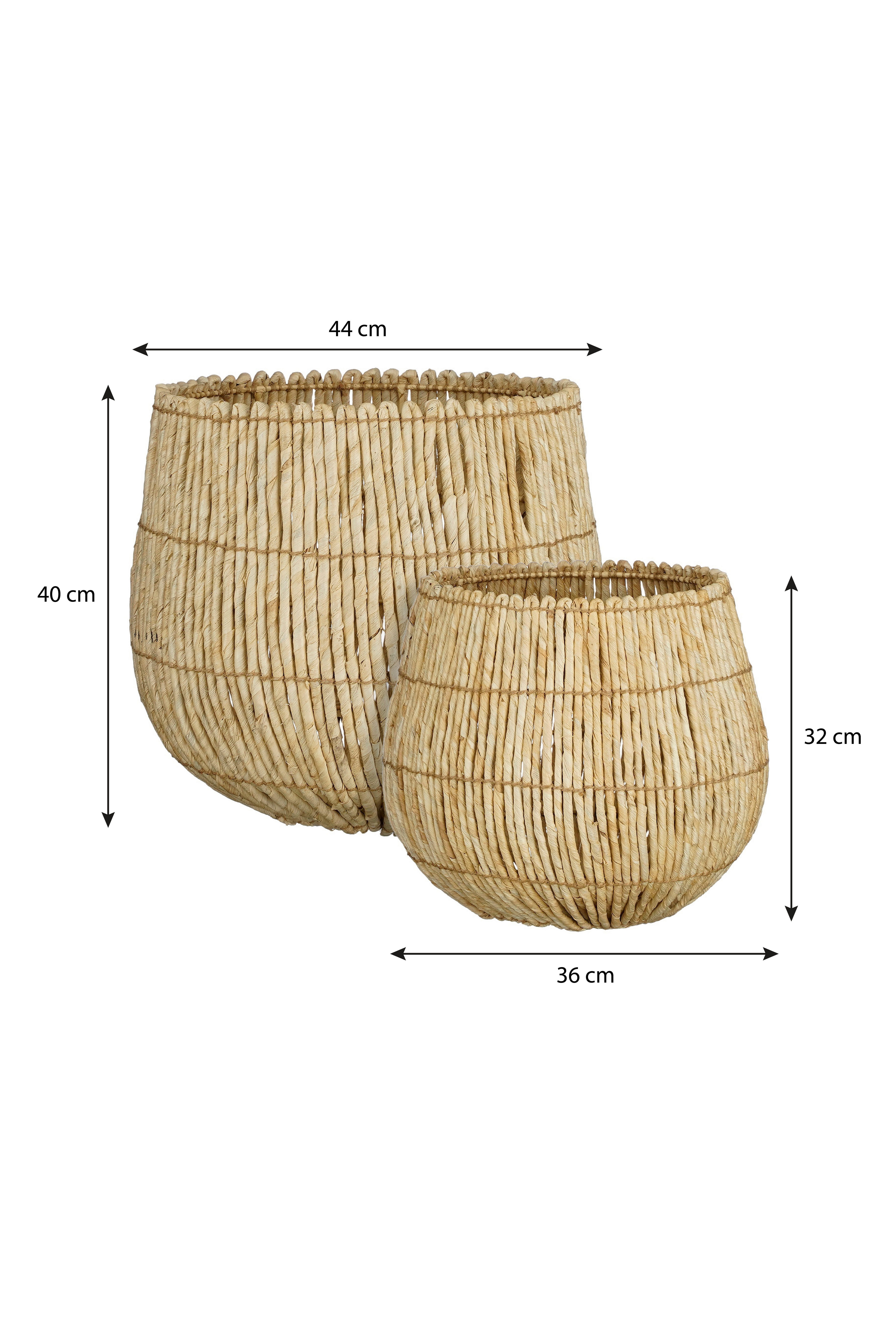 Mica Decorations Aufbewahrungskorb Mica Decorations Ronda Korb h.braun Satz von 2 - h40xd44cm