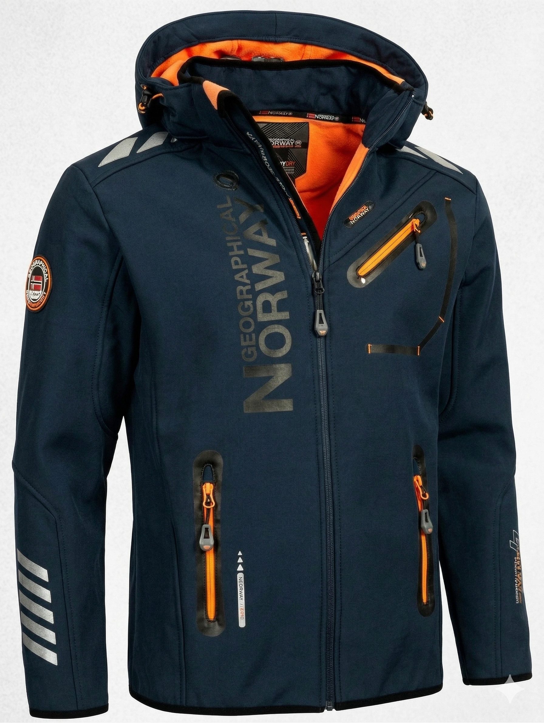 Geographical Norway Softshelljacke Herren Herbst Winter Jacke Softshell Outdoor Übergangsjacke (Packung, 1-St) Mit Kaputze S Bis 7XL