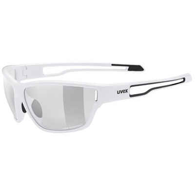 Uvex Sportbrille, (1-St), uvex Unisex – Erwachsene, sportstyle 806 V Outdoorbrille, selbsttönend white/smoke