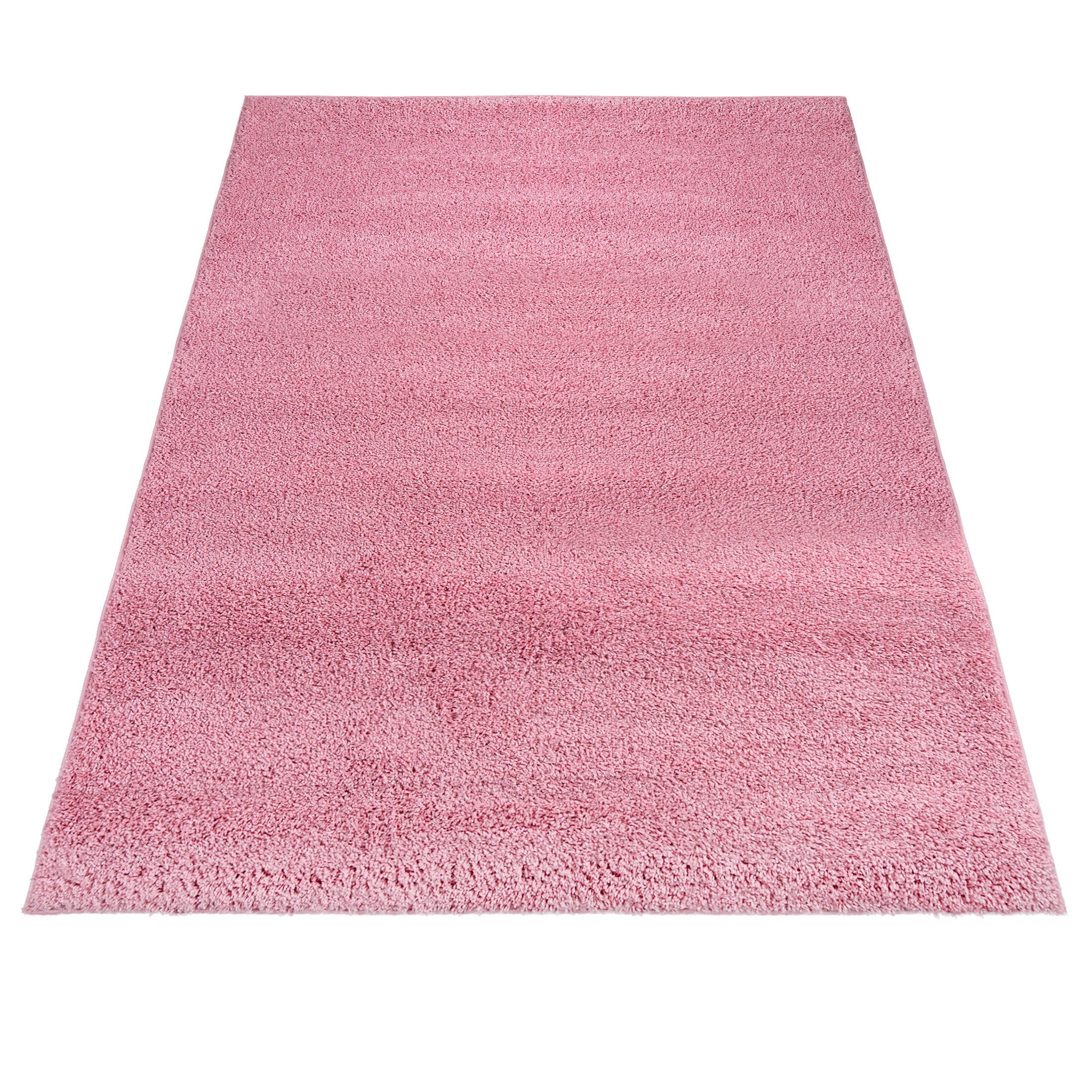 Mazovia Hochflor-Teppich Hochflor Shaggy Teppich für Wohnzimmer - Höhe 30 mm Rosa Pink, 60 x 100 cm, Pflegeleicht, Einfarbig Uni, Langflor, Rechteckig, Weich