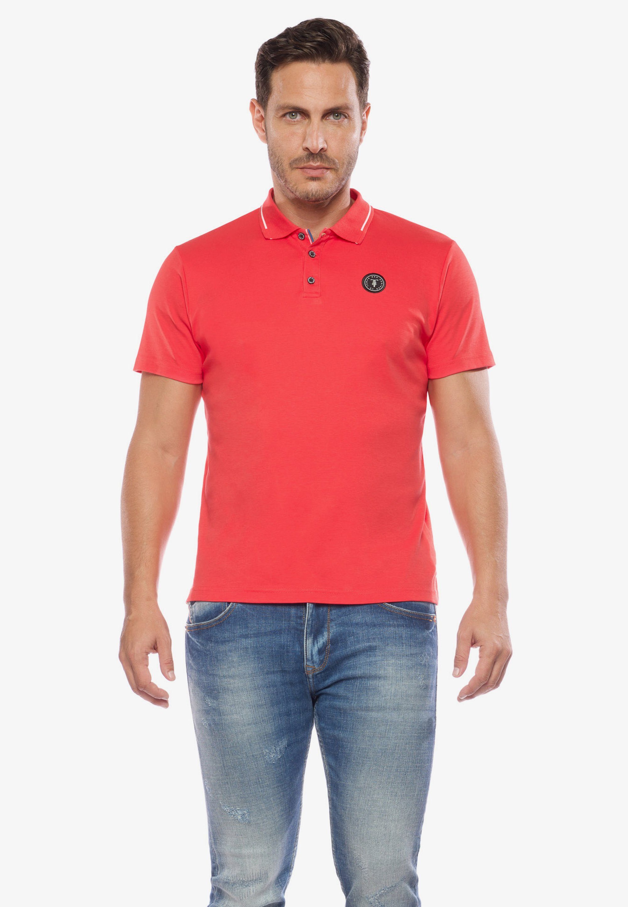 Le Temps Des Cerises Poloshirt in klassischem ARON Design rot