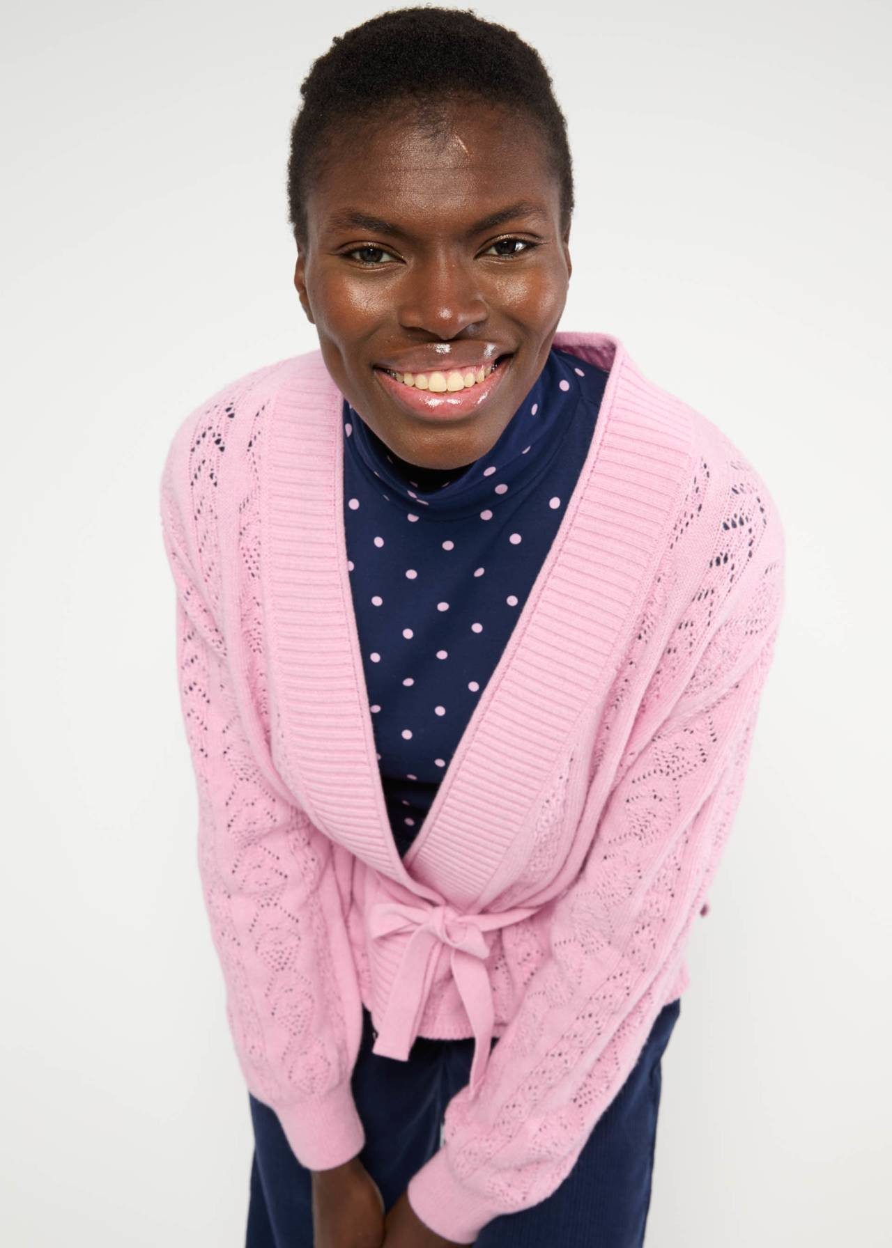 Blutsgeschwister Strickjacke Fine Craft Cocoon Fließender Schalkragen