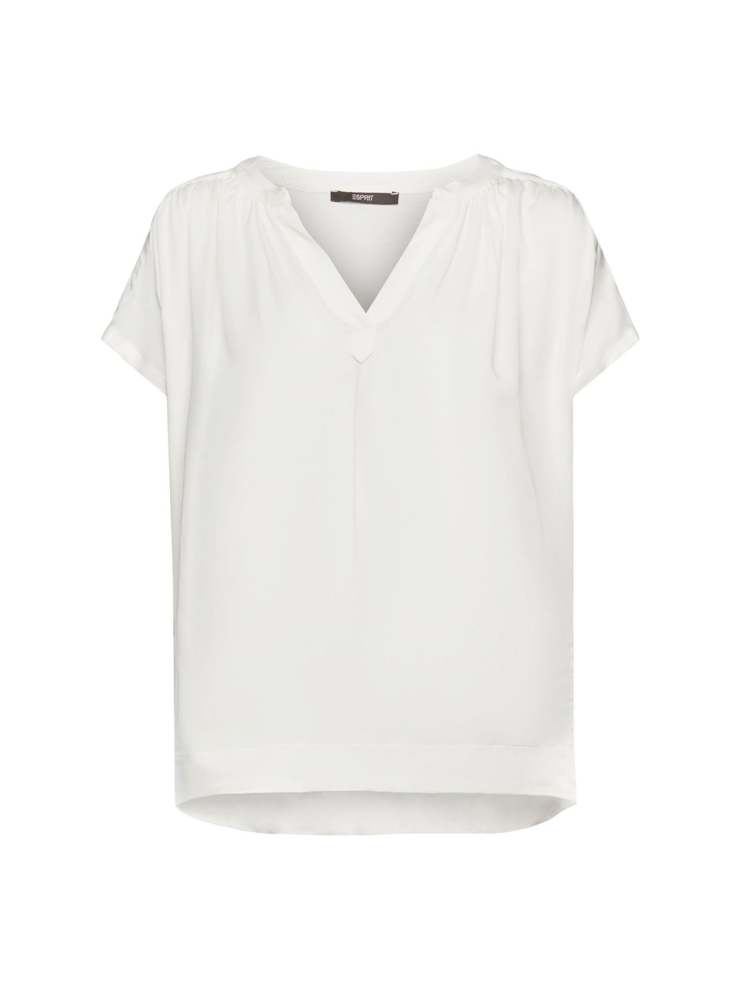 Esprit Collection T-Shirt Bluse mit V-Neck, LENZING™ ECOVERO™ (1-tlg) OFF WHITE