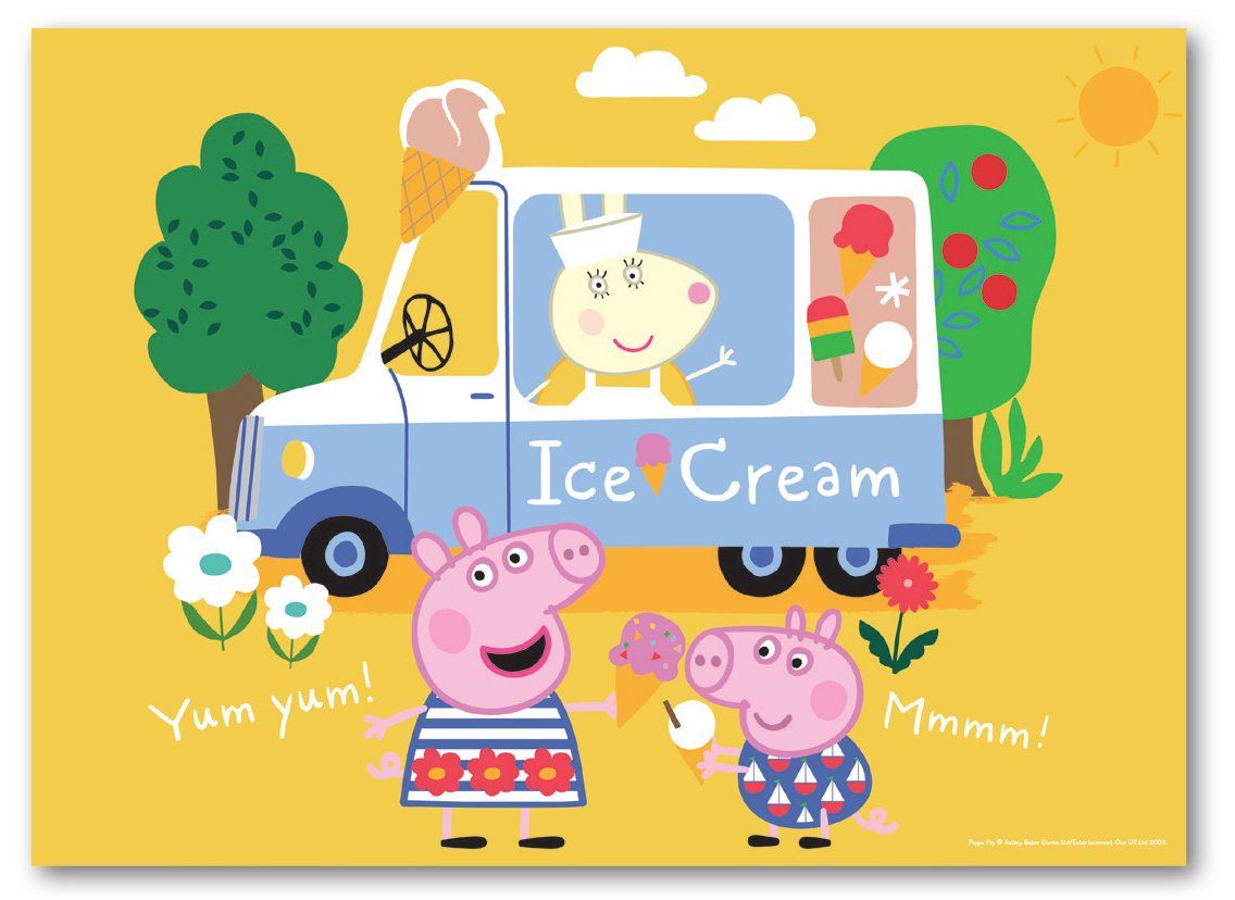 Peppa Pig Puzzle Kinderpuzzle Wutz ICE CREAM Eismann 50 Teile für Kinder ab 3 Jahre, 50 Puzzleteile
