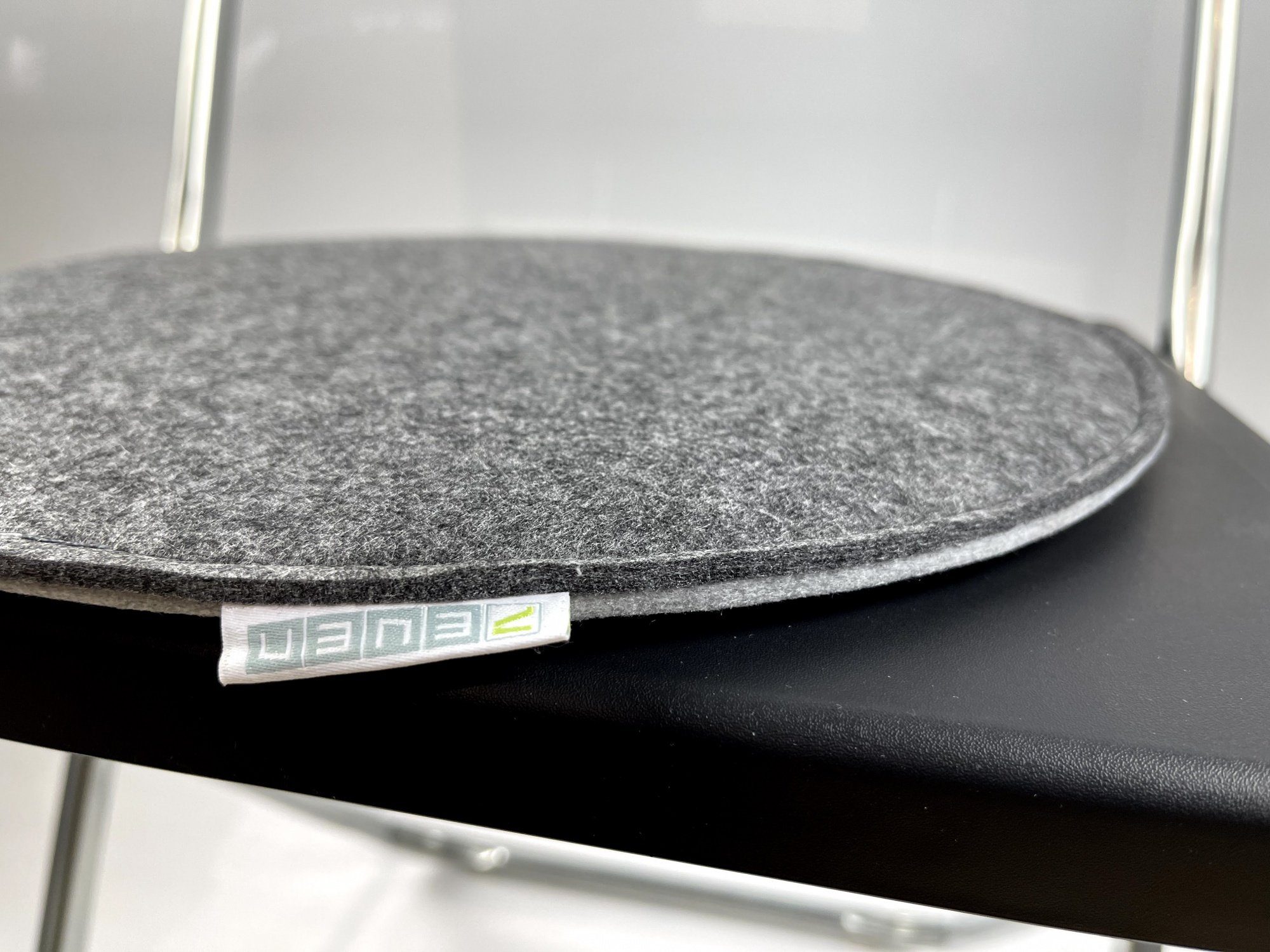 Sitzkissen Filz Auflage Rund 35cm Grau/Dunkelgrau