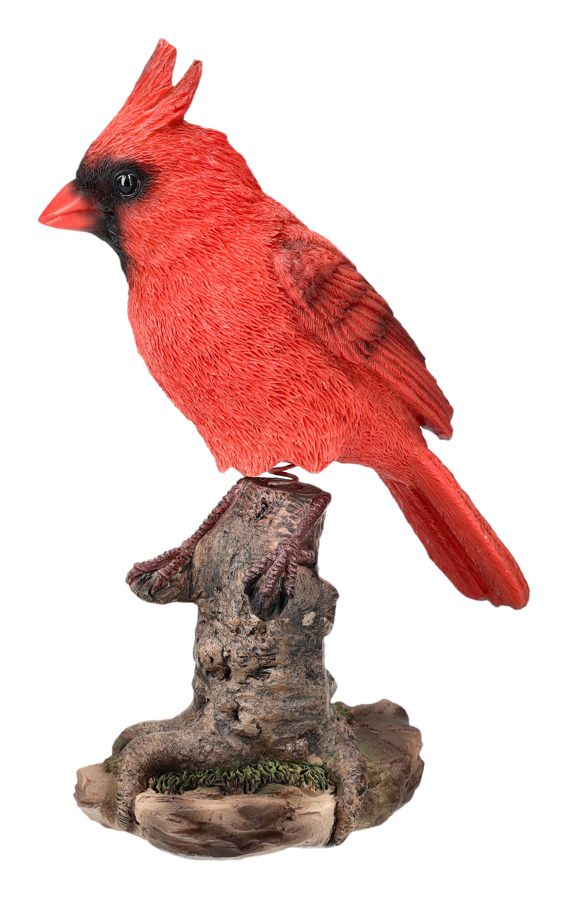 Figuren Shop GmbH Dekofigur Vogel Figur - Wackelnder Roter Kardinal Dekoration Tierfigur Tierdeko