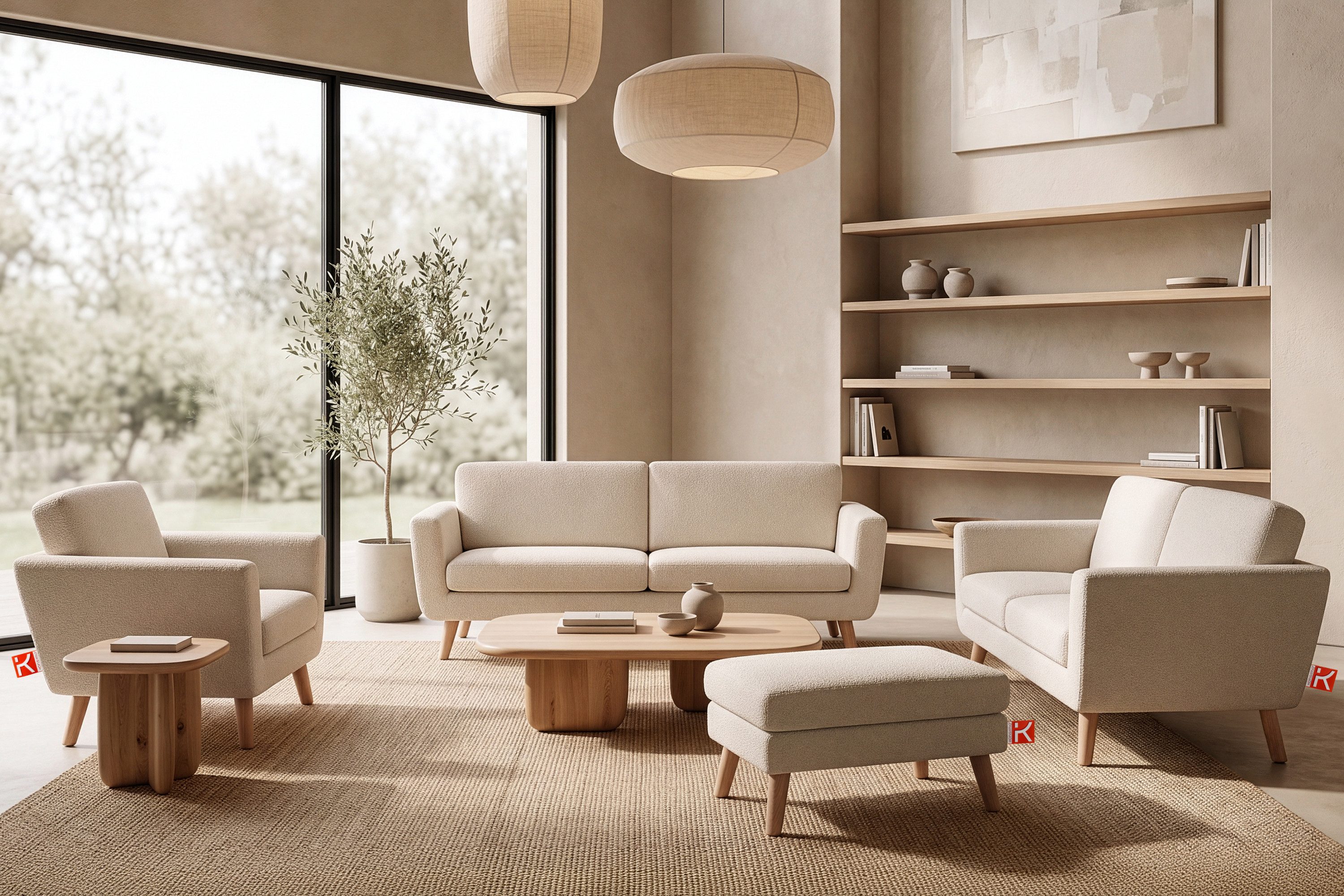 KONSIMO® Sitzhocker TAGIO hergestellt in Europa, 5 Jahre Garantie (Sitzhoker), Scandi-Stil, Gestell aus Massivholz – Bild 5 von 5