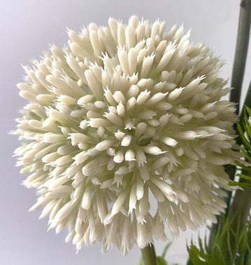 Gestecke Blumengesteck künstlich Allium Kunstblumen im Topf wie echt 1274 Allium Craspedia, PassionMade, Höhe 40 cm, Tischgesteck Tischdeko unecht