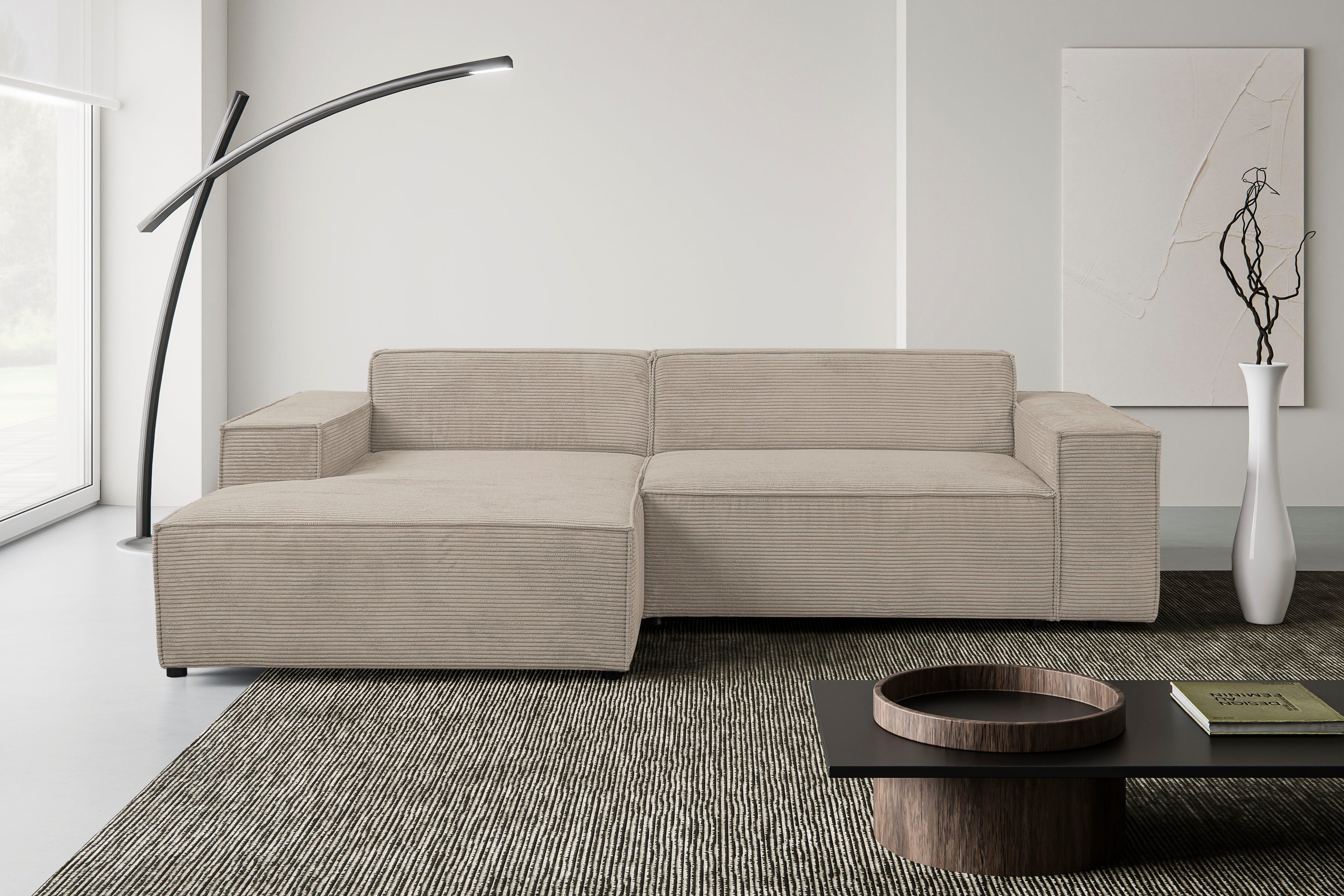 WERK2 Ecksofa Trento, elegant & zeitlos, Breite 268cm, pflegeleichte Bezüge, L-Form, Trento – Sofa mit Eleganz, Komfort und klaren Linien für jeden Raum