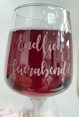 Wandtattoodesign Weinglas Weinglas mit Gravur "Endlich Feierabend" 300ml, mit Spuch Gravur