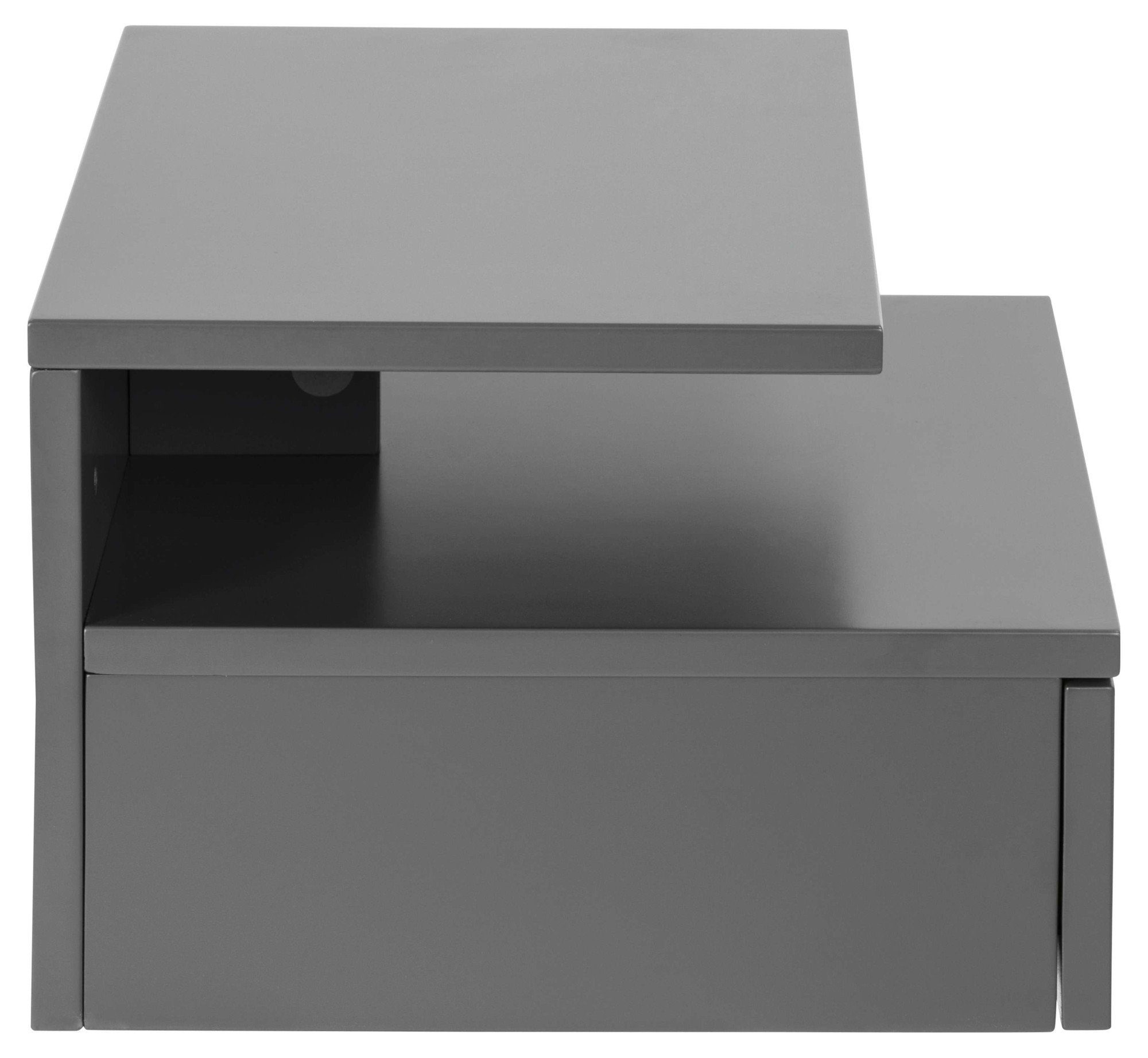 ACTONA GROUP Nachttisch Ashlan Nachtkommode, Nachtschrank, wandmontiert, 1 Schublade, 1 Fachboden, Metallschienen