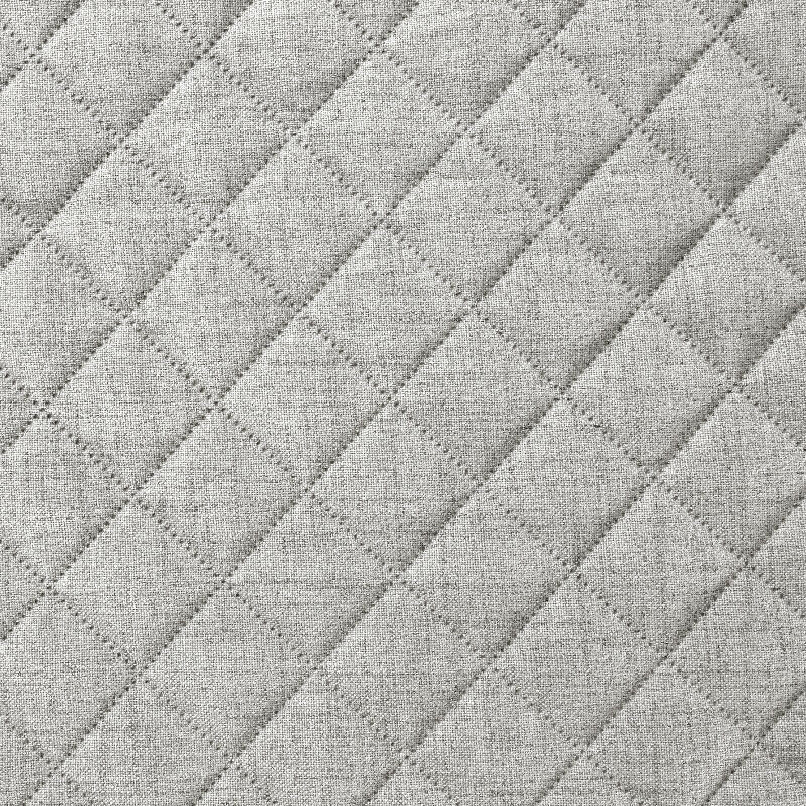Eurofirany Tagesdecke LEINOPTIK, Karomuster Steppung Doppelbett Überwurf Einfarbig Grau Beige