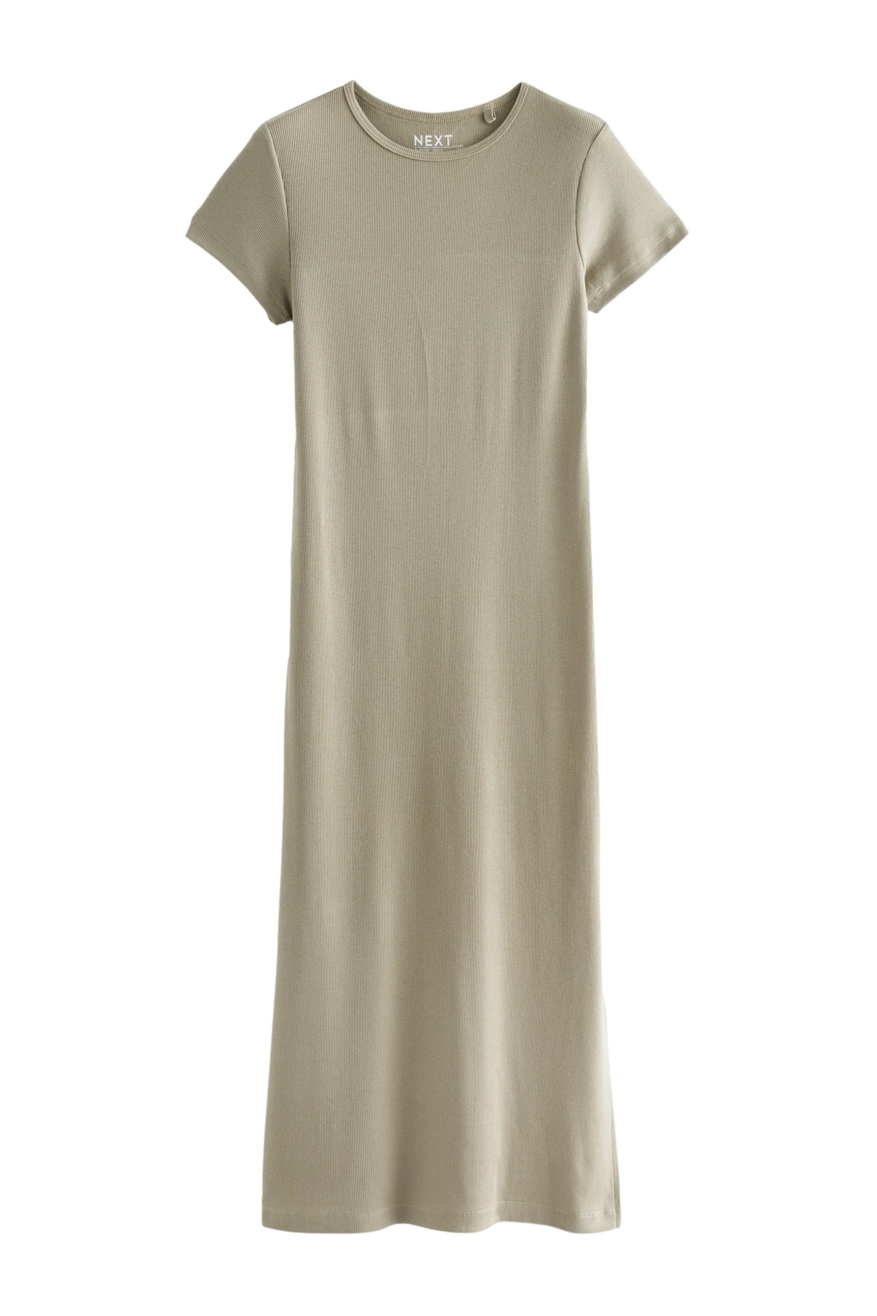 Maxikleid Gestuftes T-Shirt-Kleid in Maxilänge mit Schlitz